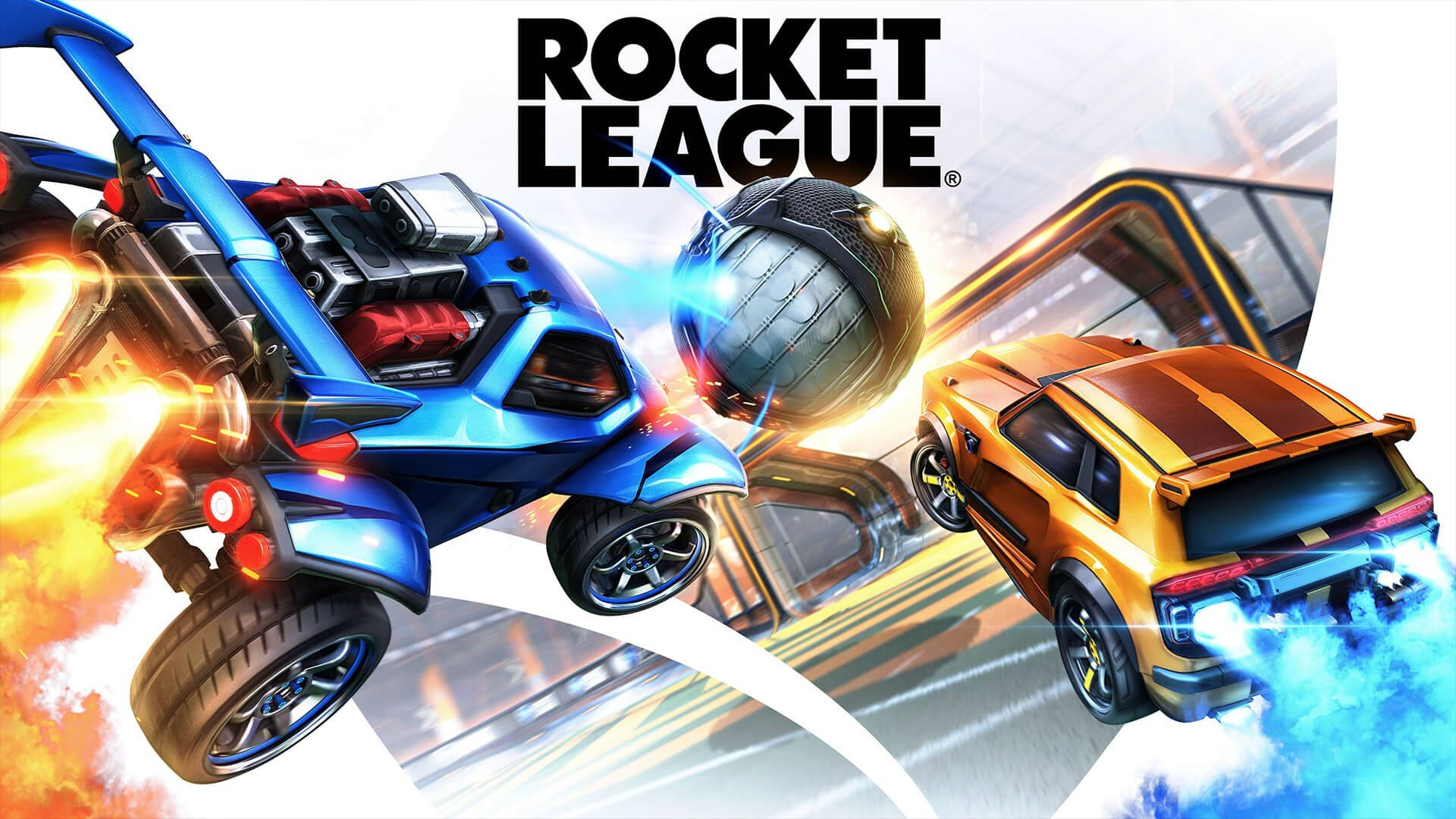 Cool Rocket League Blue And Yellow Cars Background