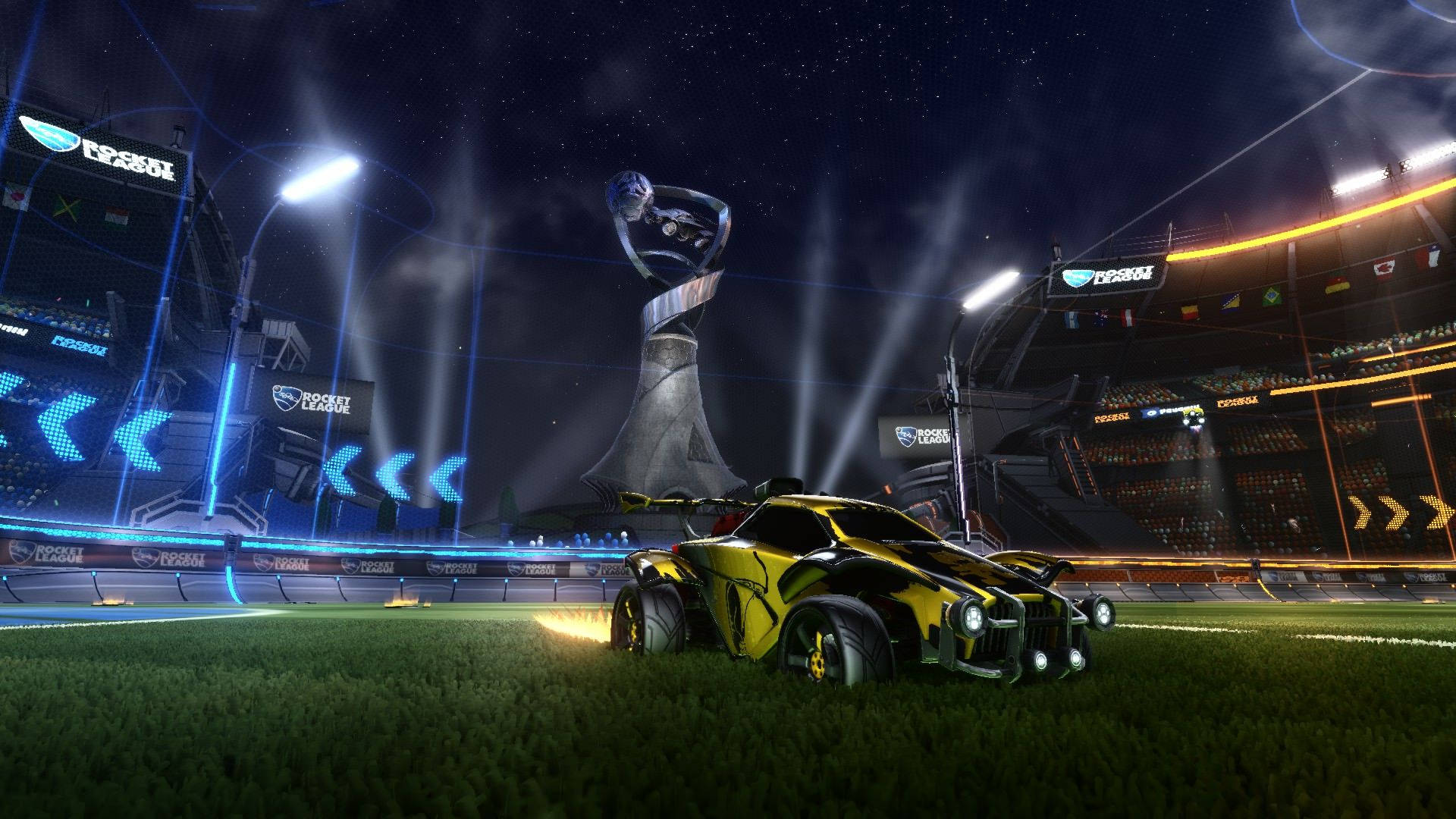Cool Rocket League Car And Stadium Hd Background