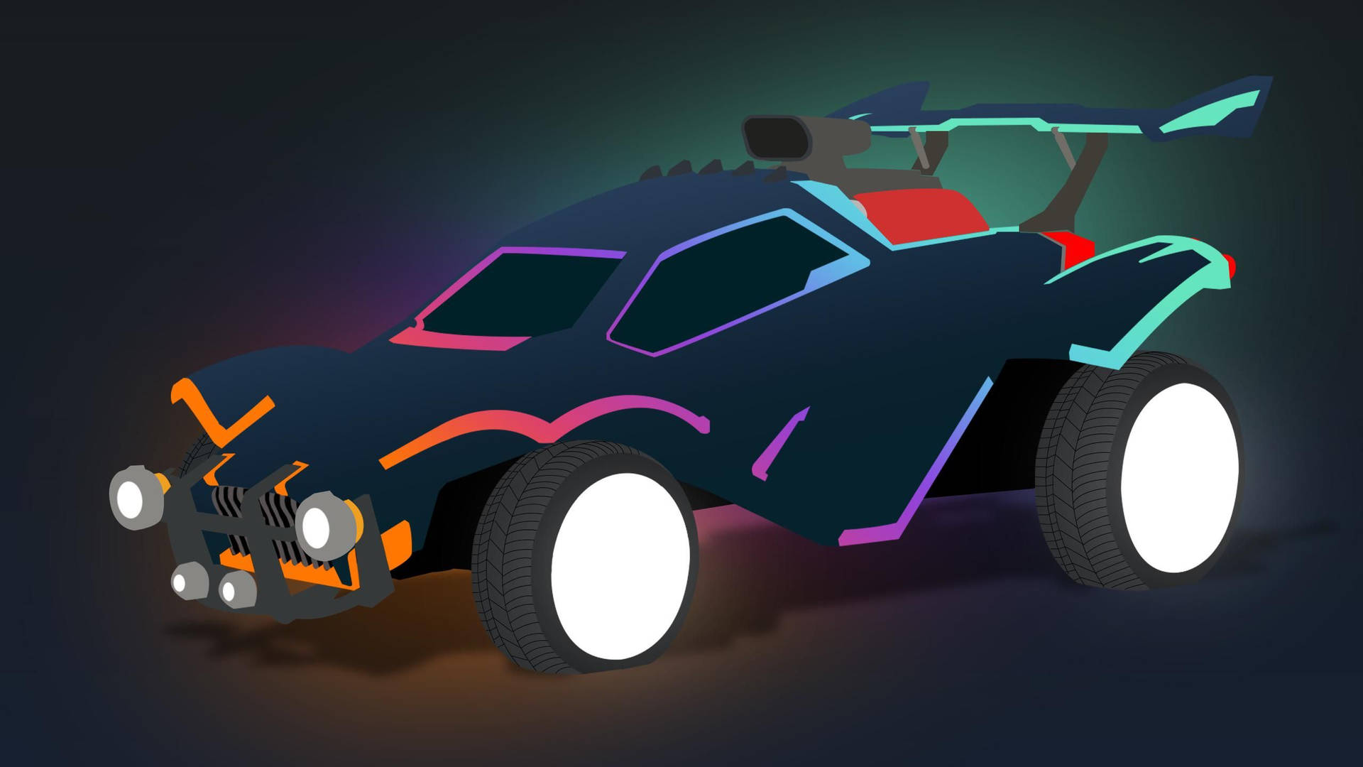 Cool Rocket League Car With Simple Outline Background