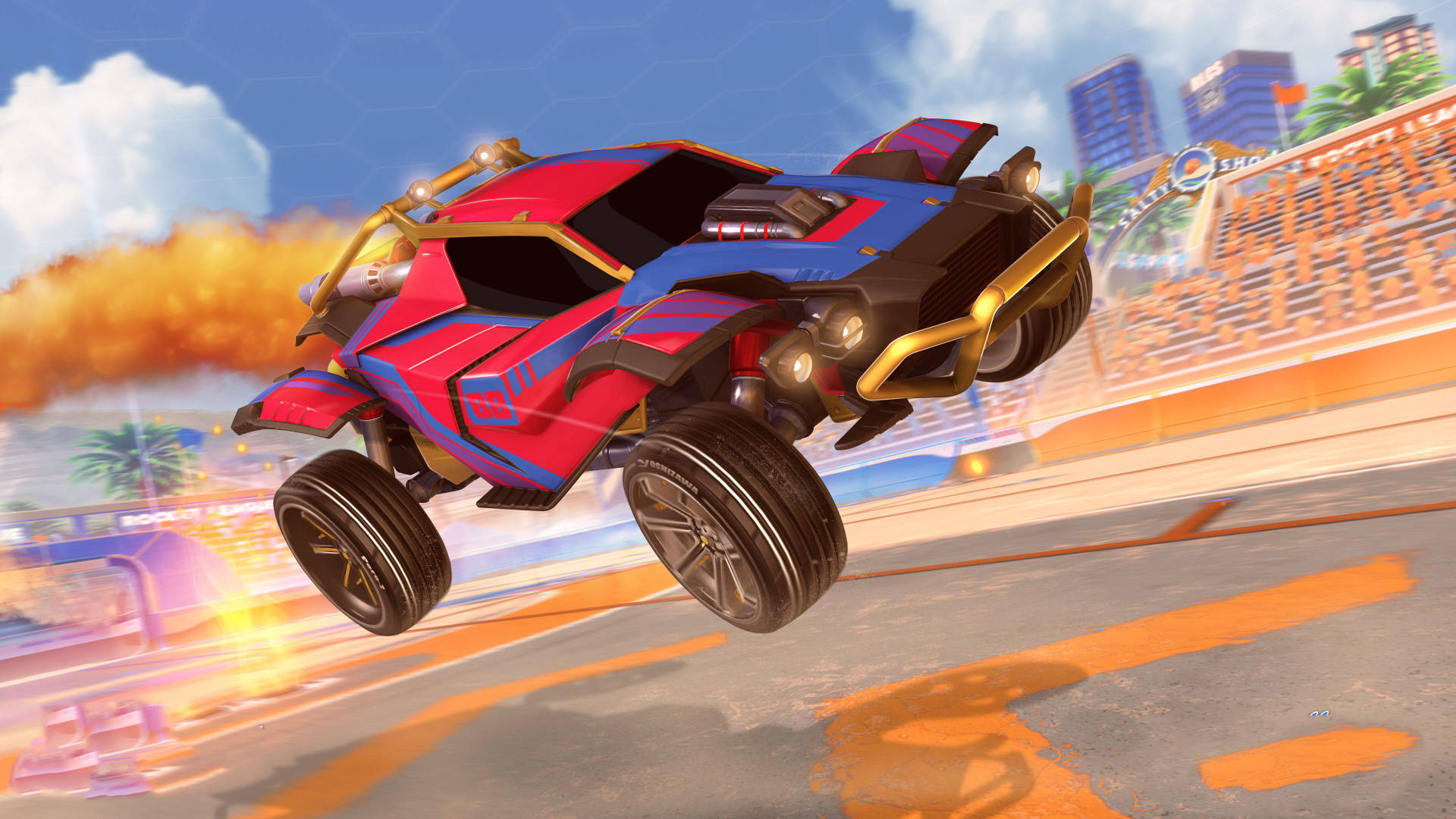 Cool Rocket League Red And Blue Twinzer Background