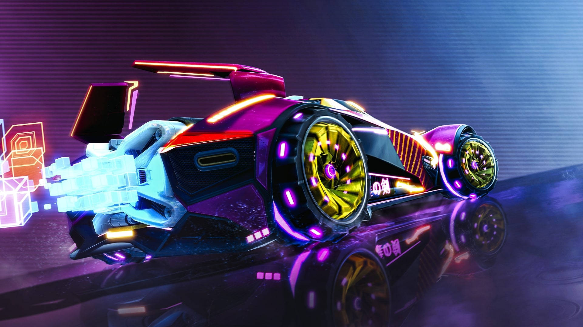 Cool Rocket League Vibrant Neon Car Background