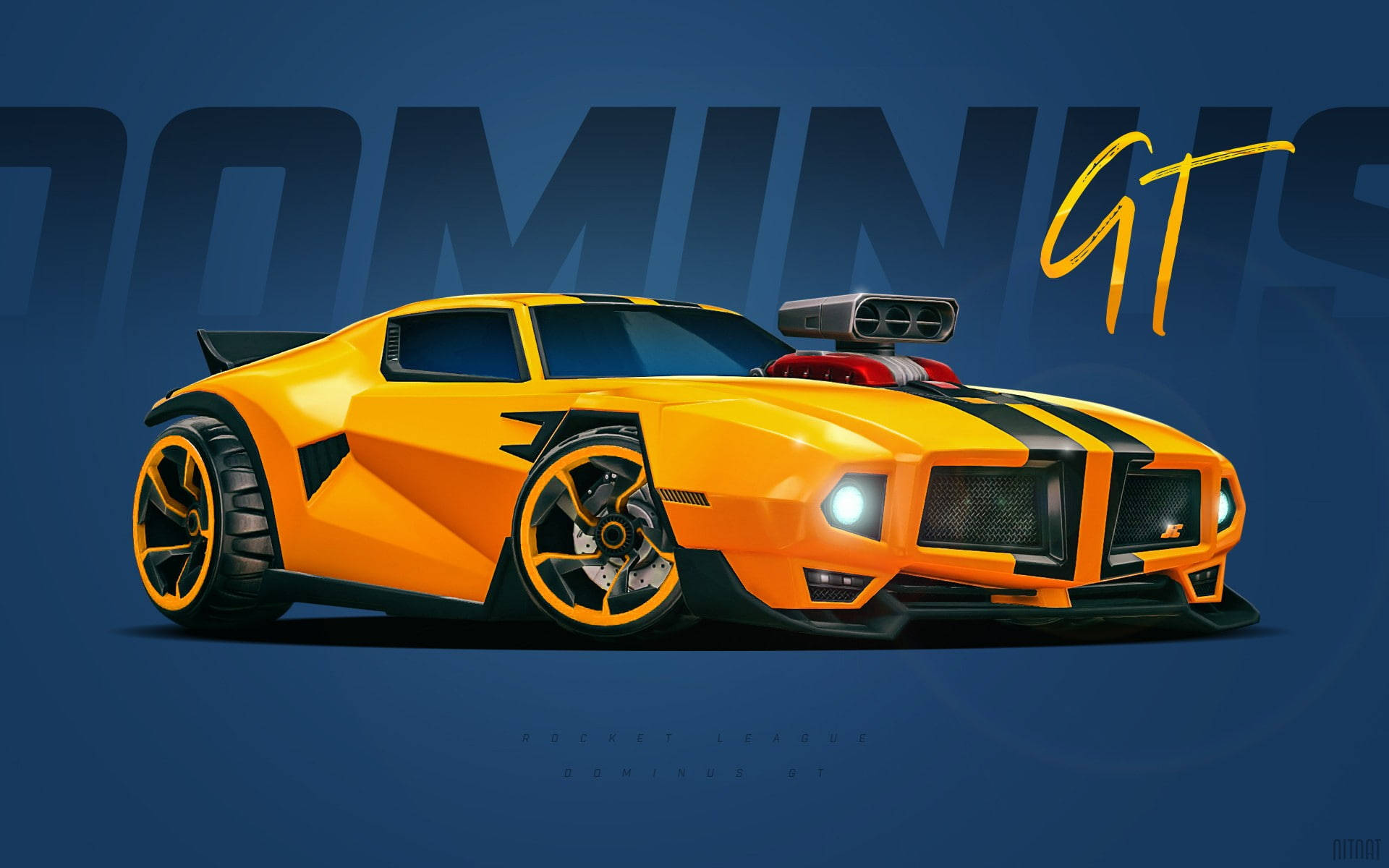 Cool Rocket League Yellow Dominus Gt Background