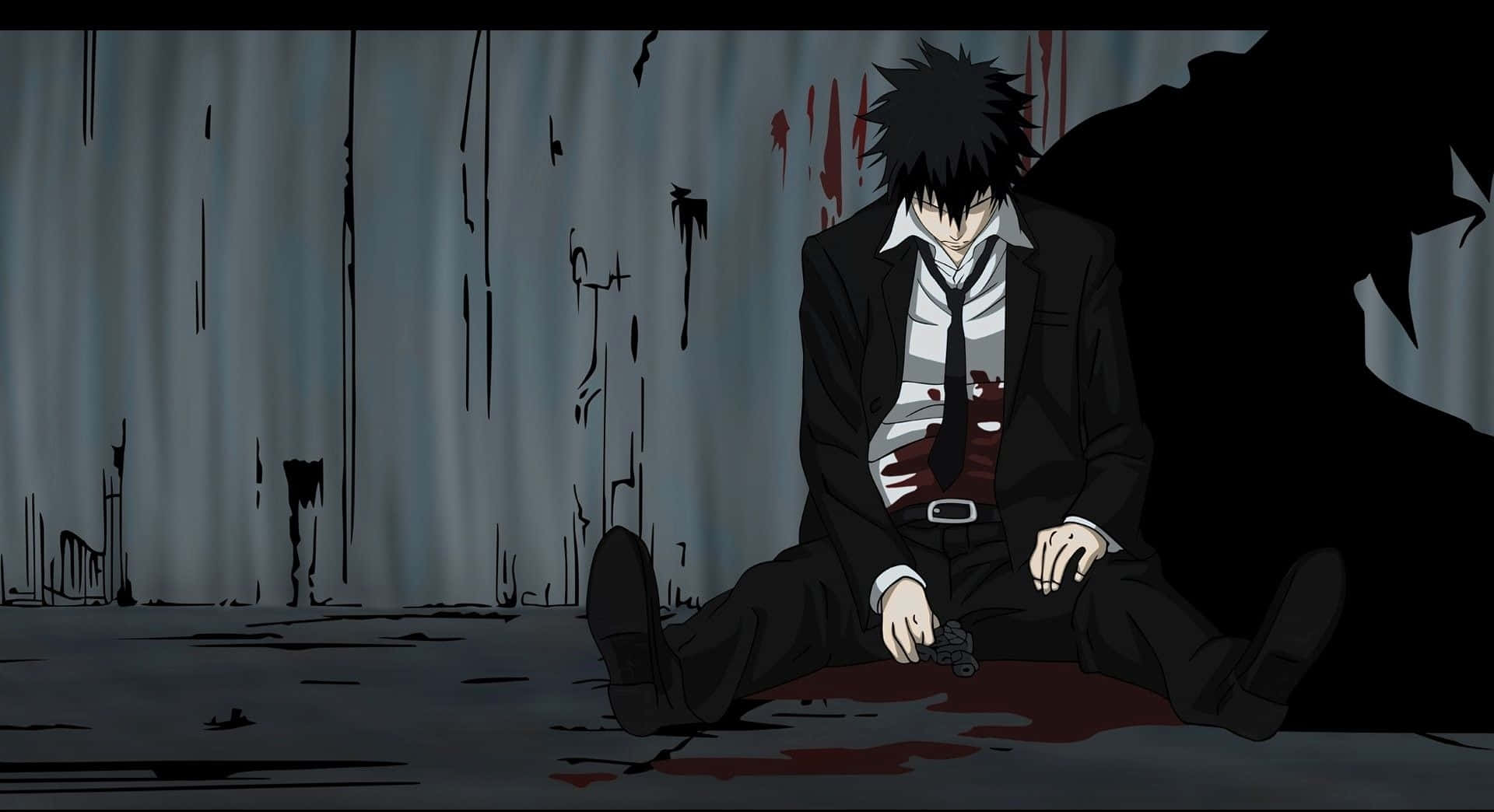 Cool Sad Anime Character Shinya Kogami Background
