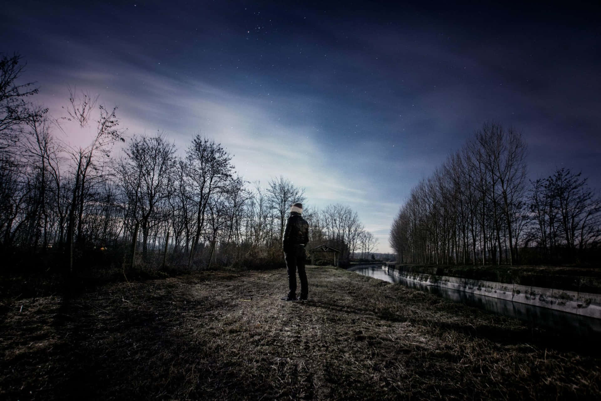 Cool Sad Boy In The Forest Background