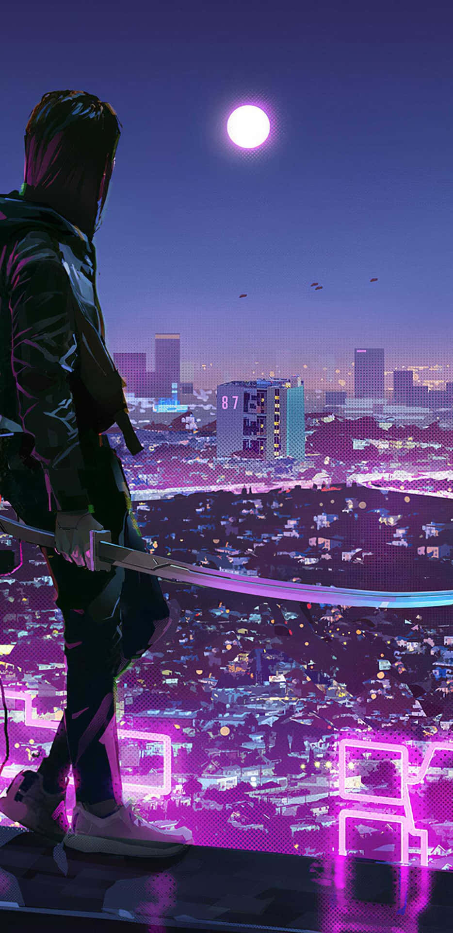 Cool Sad Boy With A Sword Background