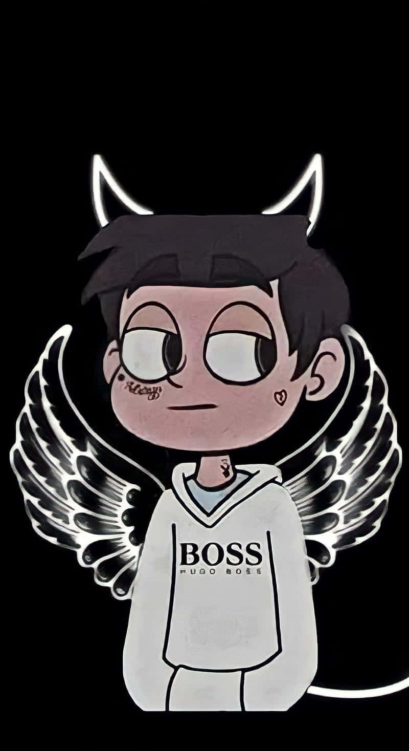 Cool Sad Boy With Devil Horns