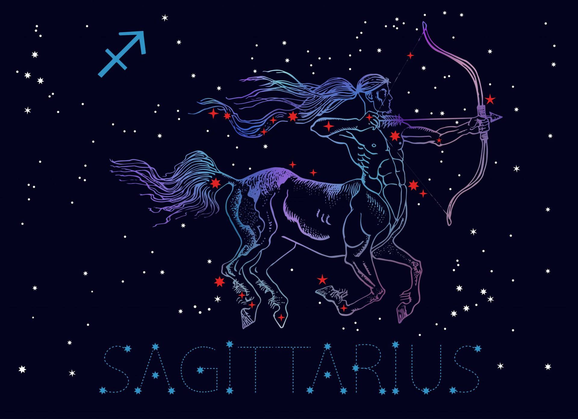 Cool Sagittarius Zodiac Archer Art Background