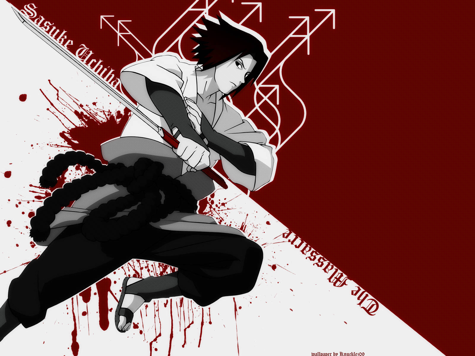 Cool Sasuke Blood Splatter Background