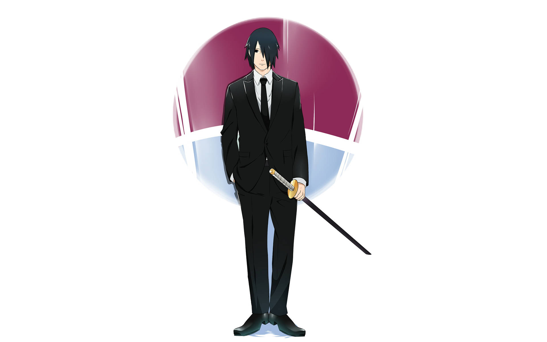 Cool Sasuke In Suit Background