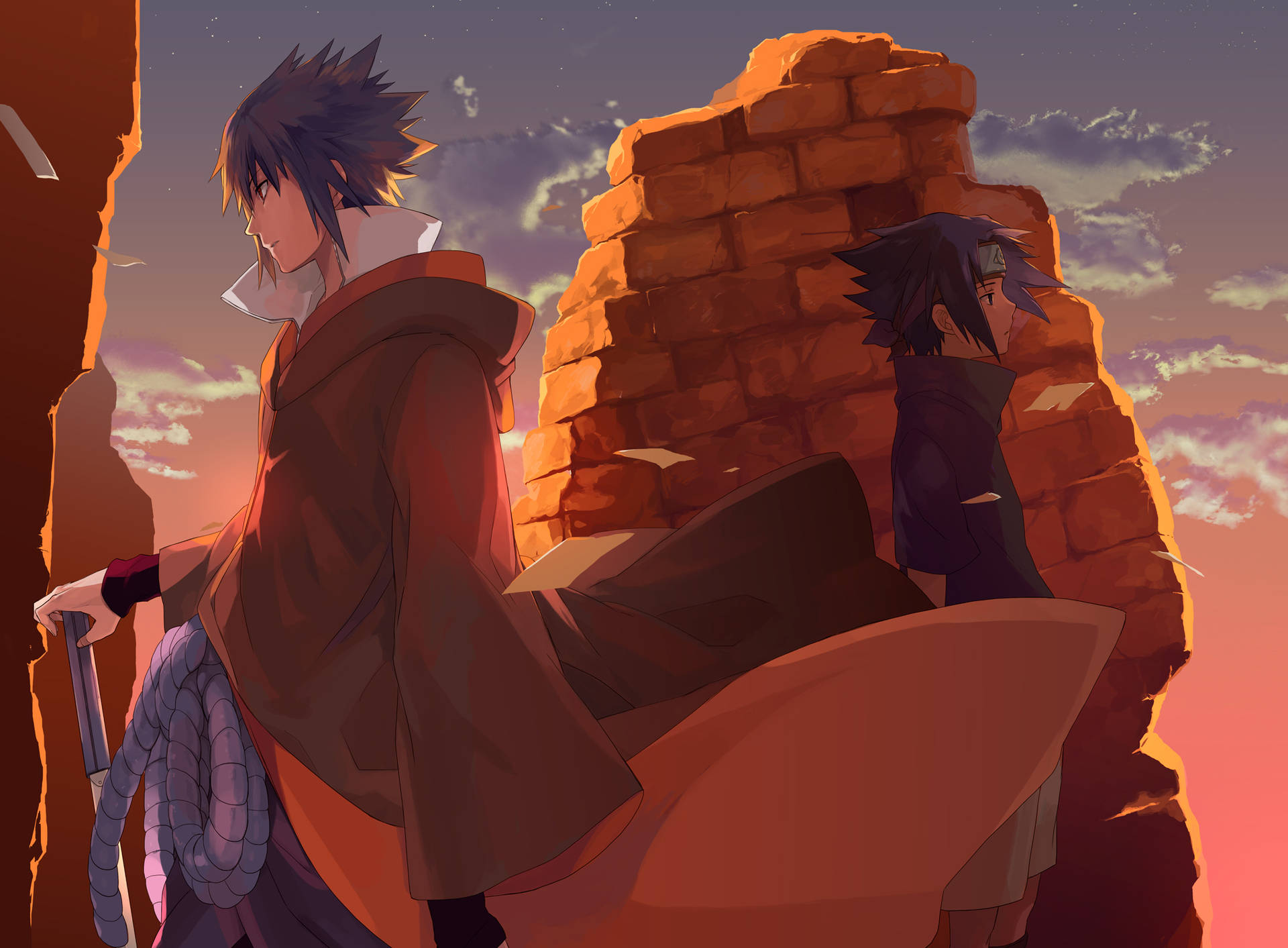 Cool Sasuke Past And Future Background