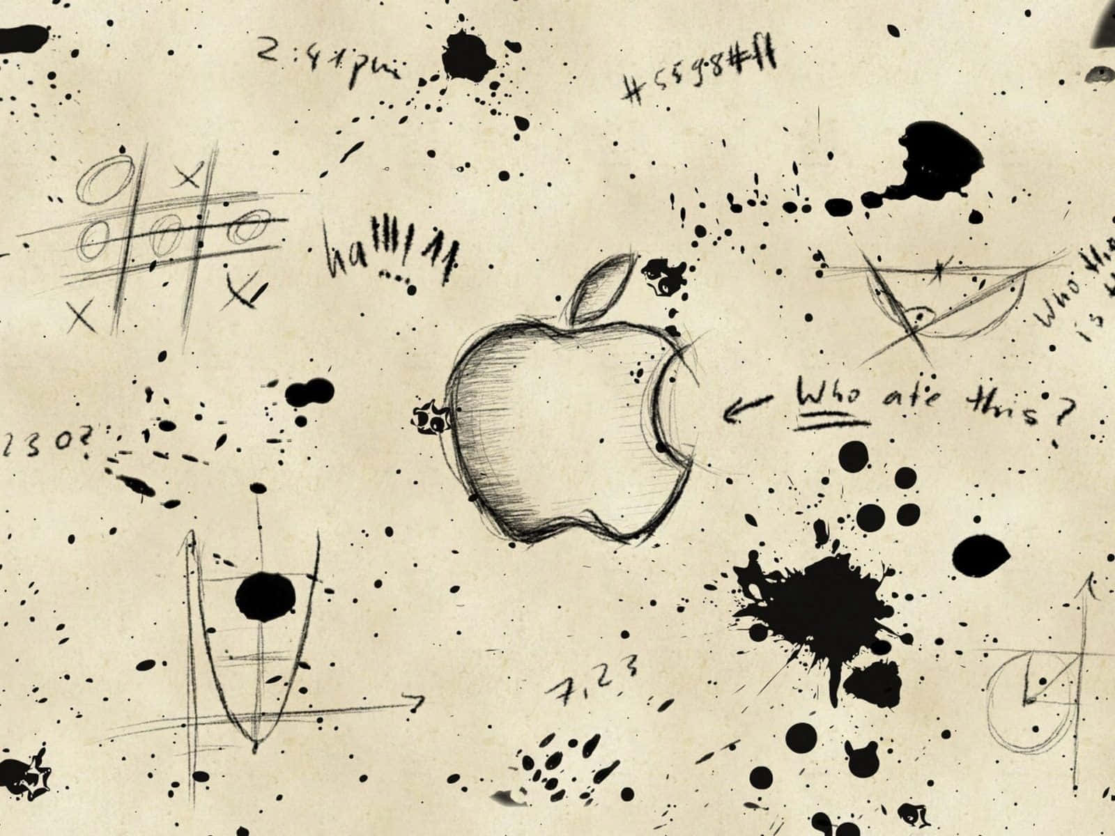 Cool School Apple Logo Doodles Background
