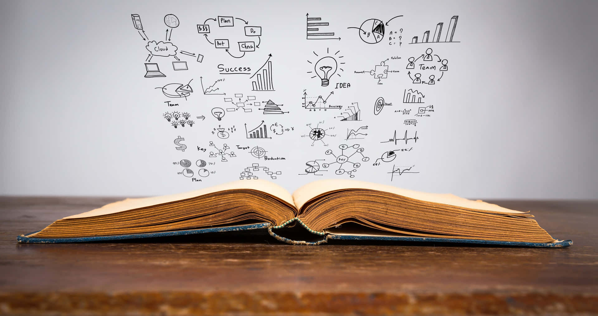 Cool School Book With Icons Background