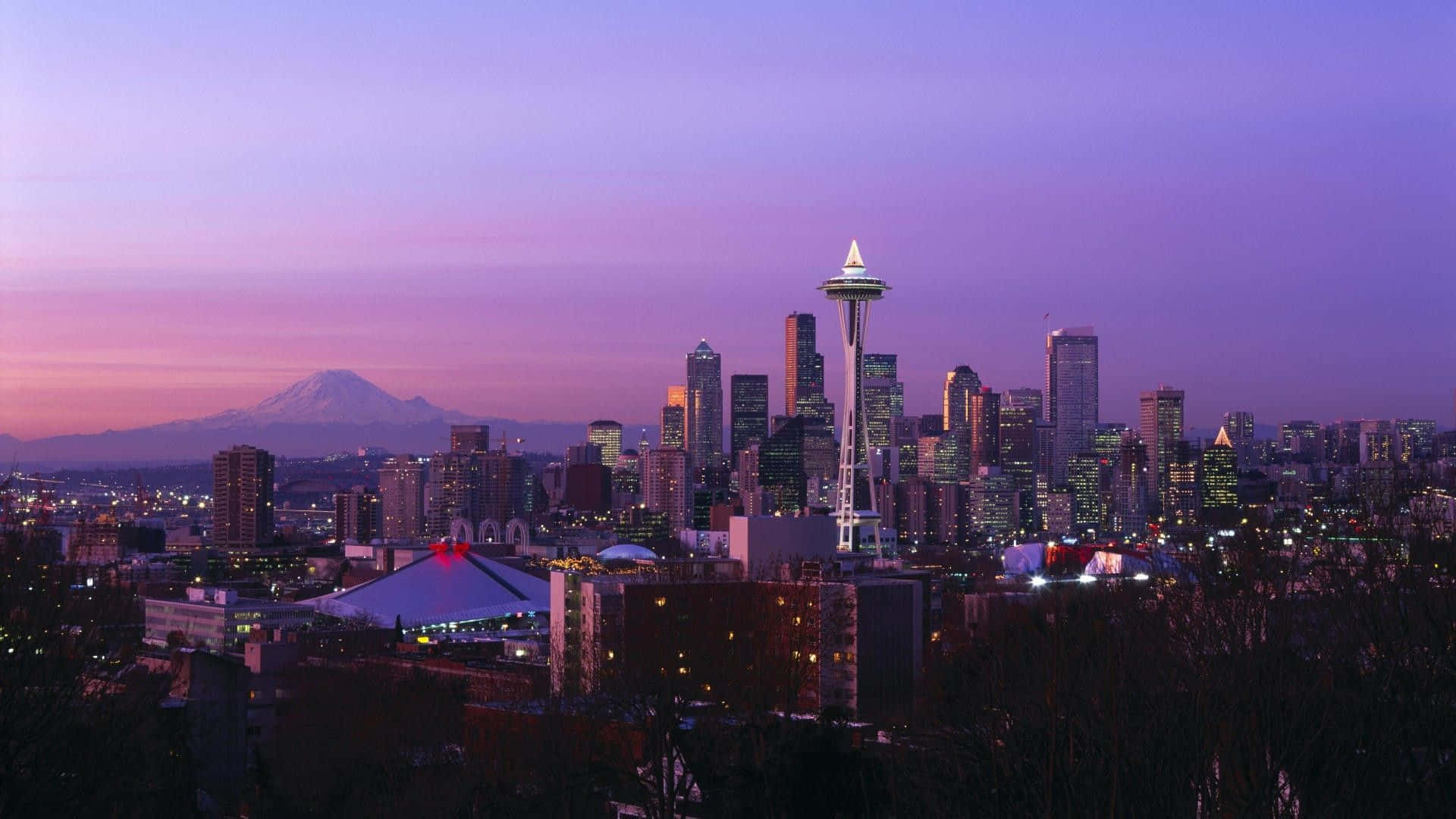 Cool Seattle Kerry Park In Purple Aesthetic Background