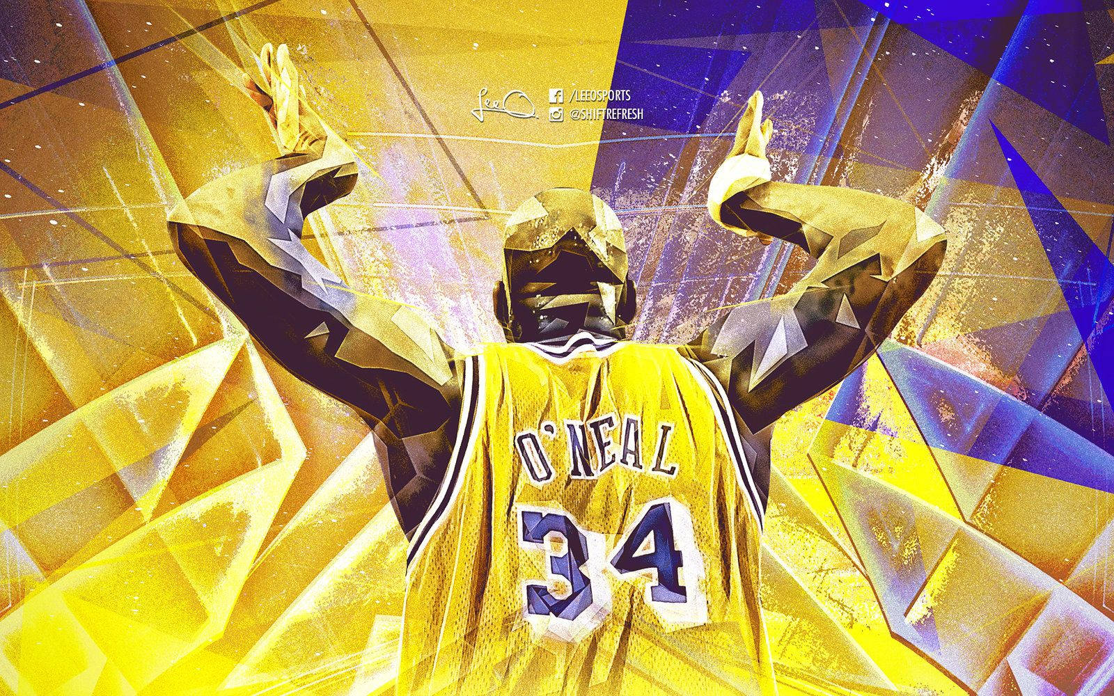 Cool Shaquille O'neal Nba Artwork Background