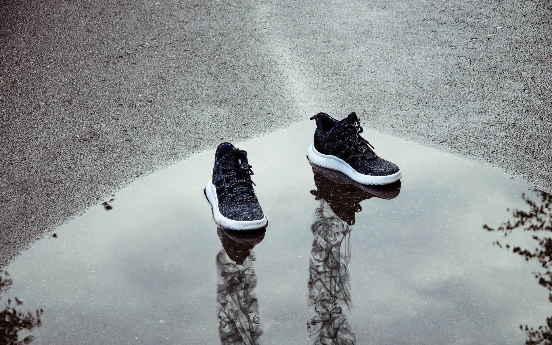 Cool Shoe In Puddle Background