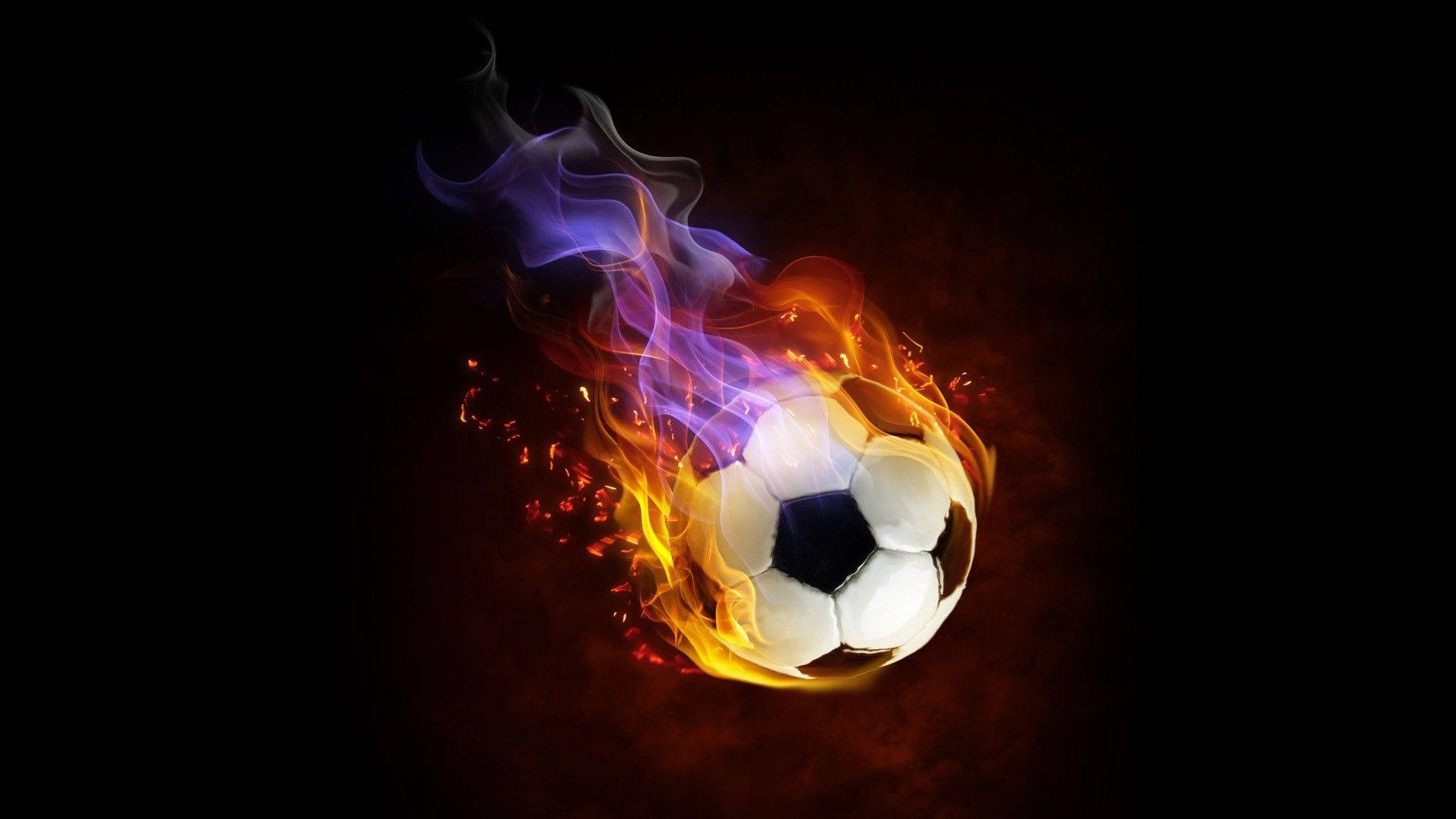 Cool Soccer Ball Flames Background