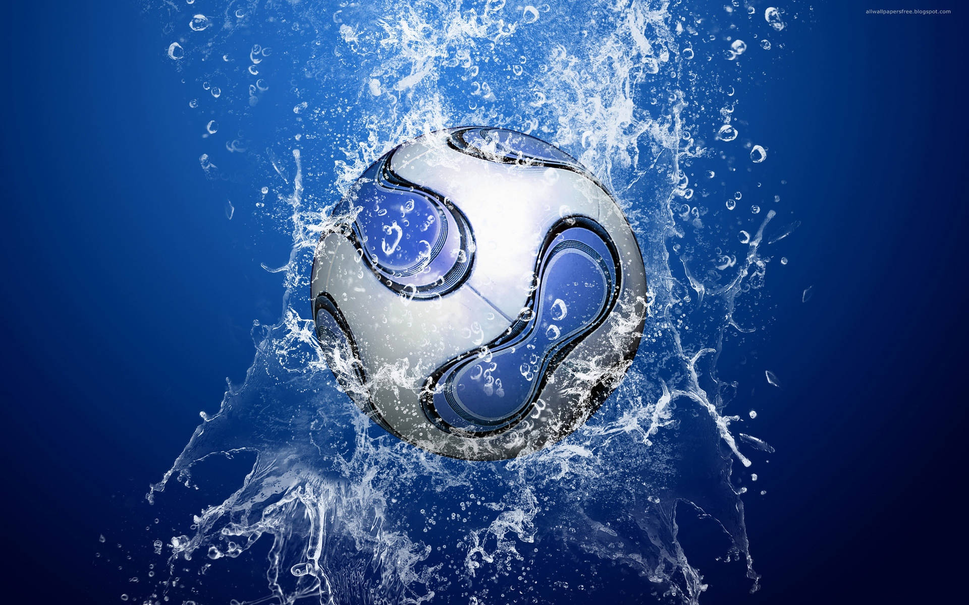 Cool Soccer Ball Water Effect Background