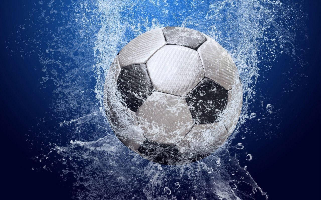Cool Soccer Ball Water Splash Background
