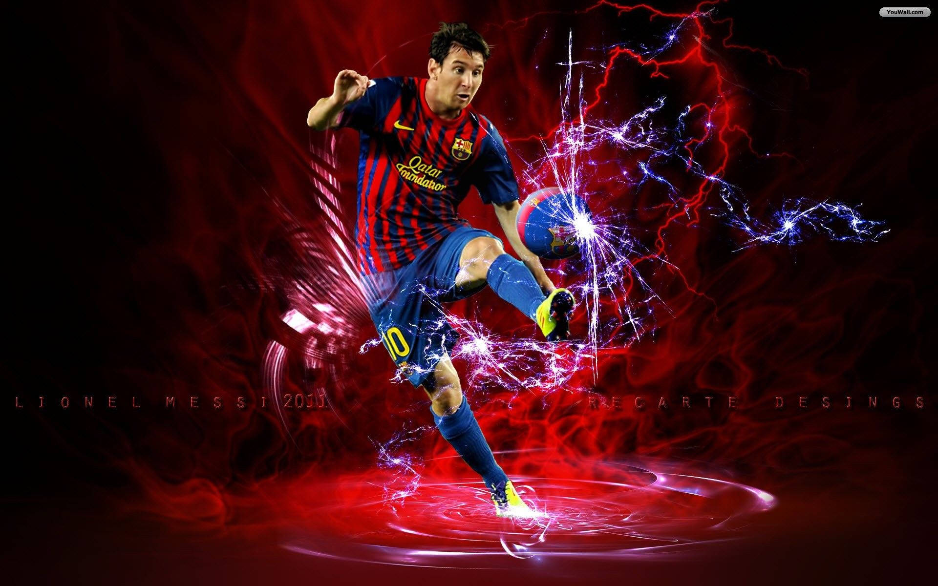 Cool Soccer Lionel Abstract Art Background
