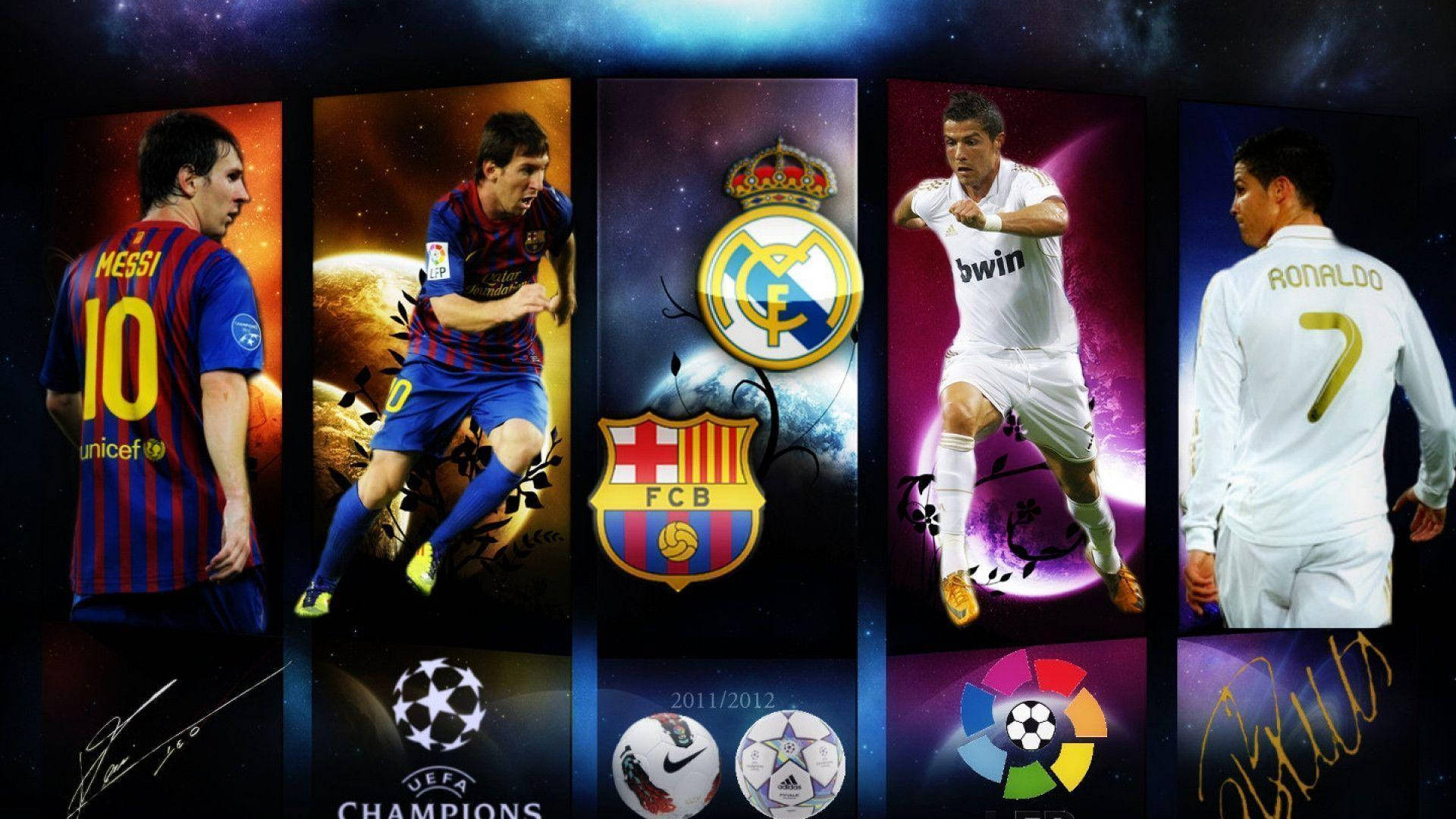 Cool Soccer Messi And Ronaldo Background