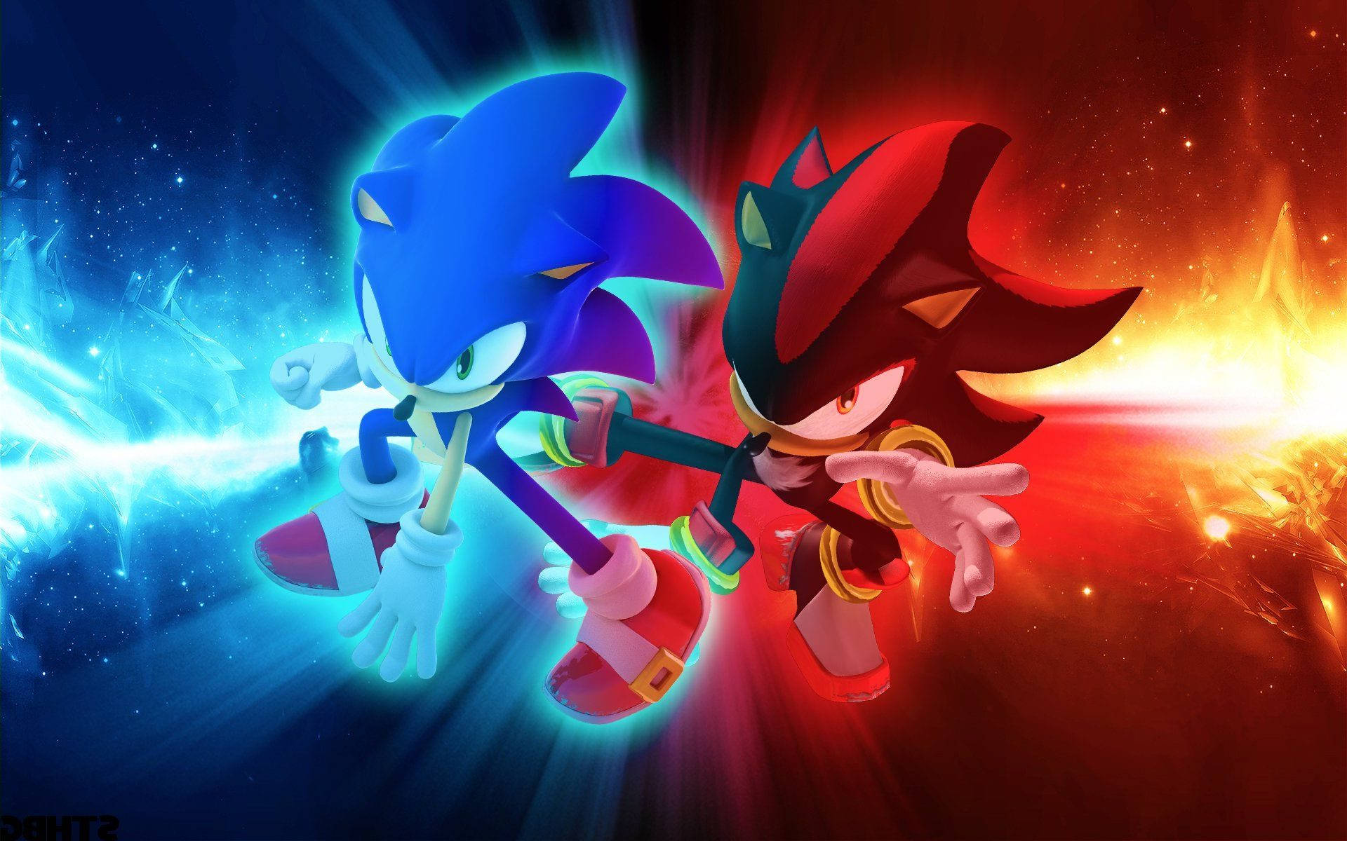 Cool Sonic And Dark Sonic Background