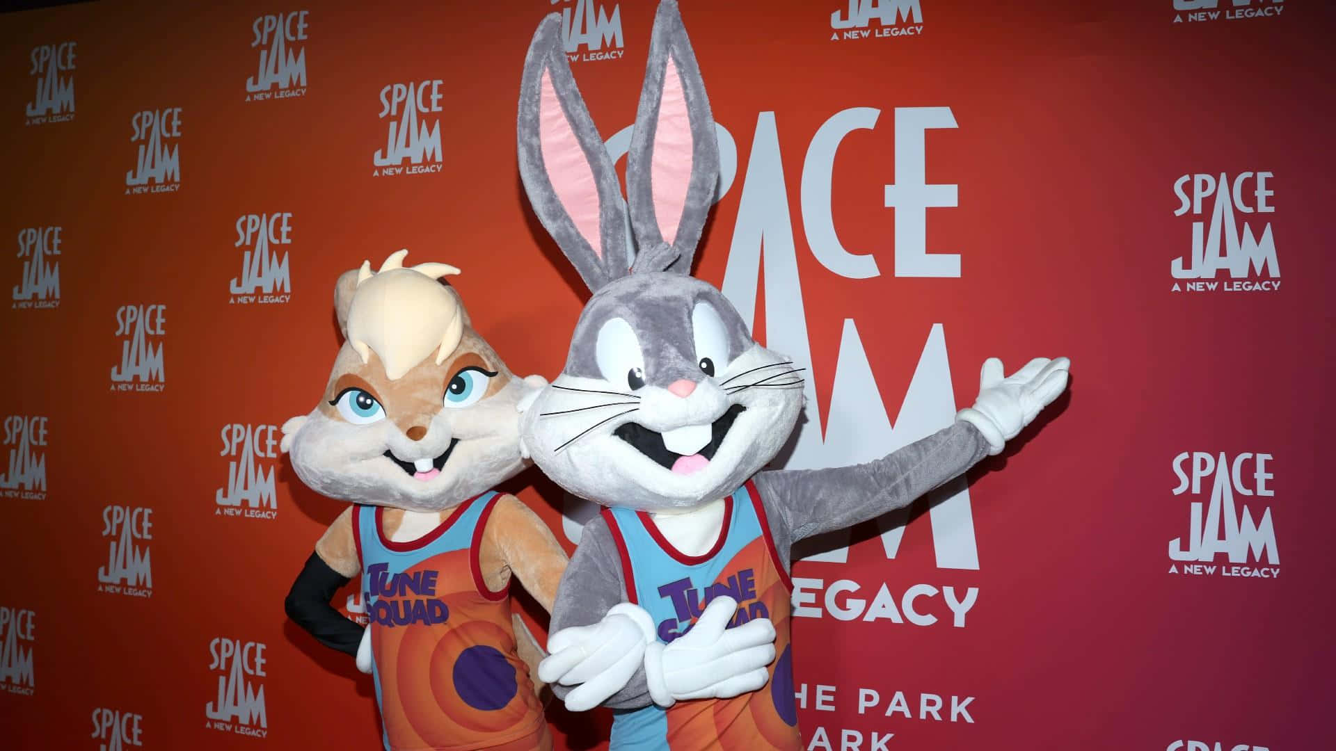 Cool Space Jam Lola Bunny Bugs Bunny Mascot Background