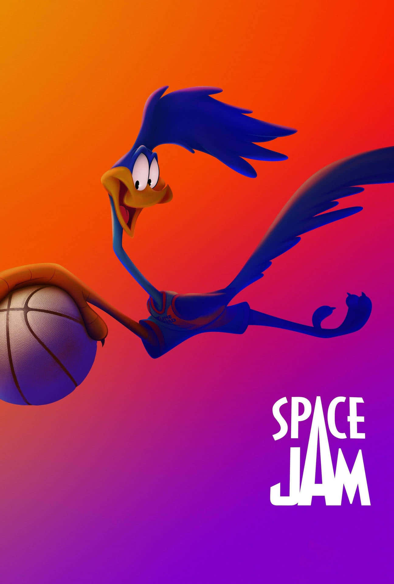 Cool Space Jam Road Runner With Ball Background