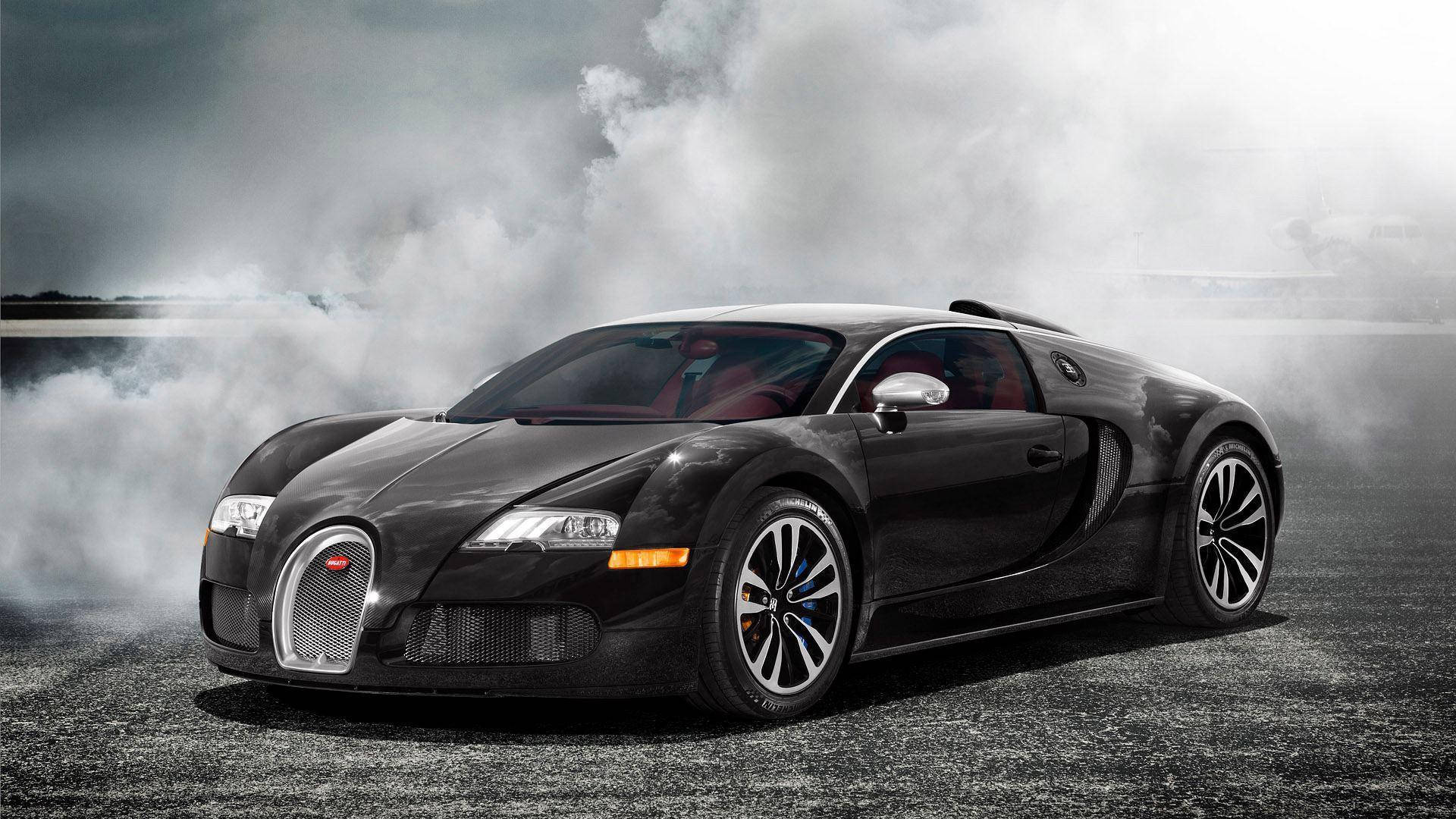 Cool Sports Car Black Veyron Background