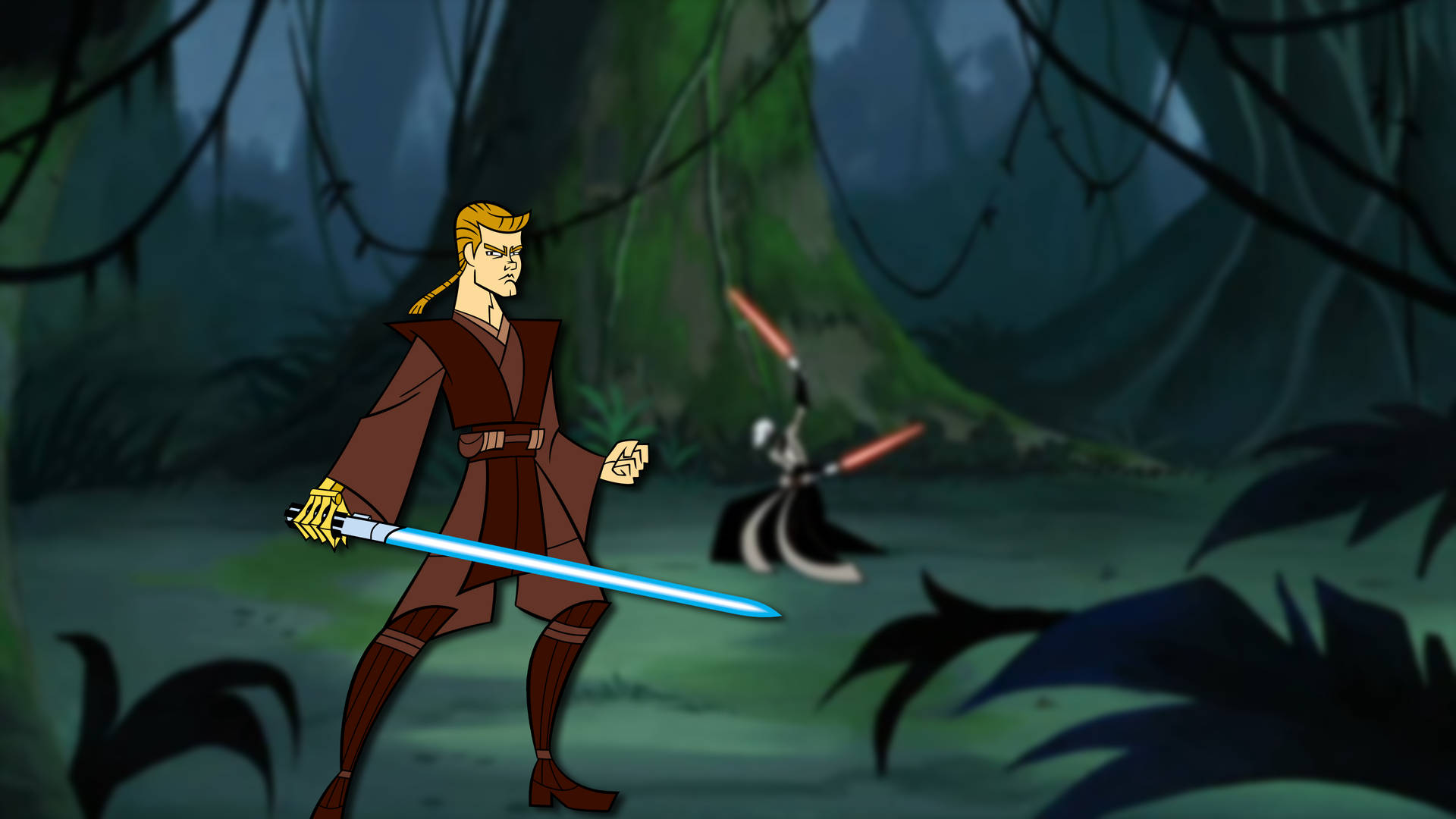Cool Star Wars Anakin And Asajj Background