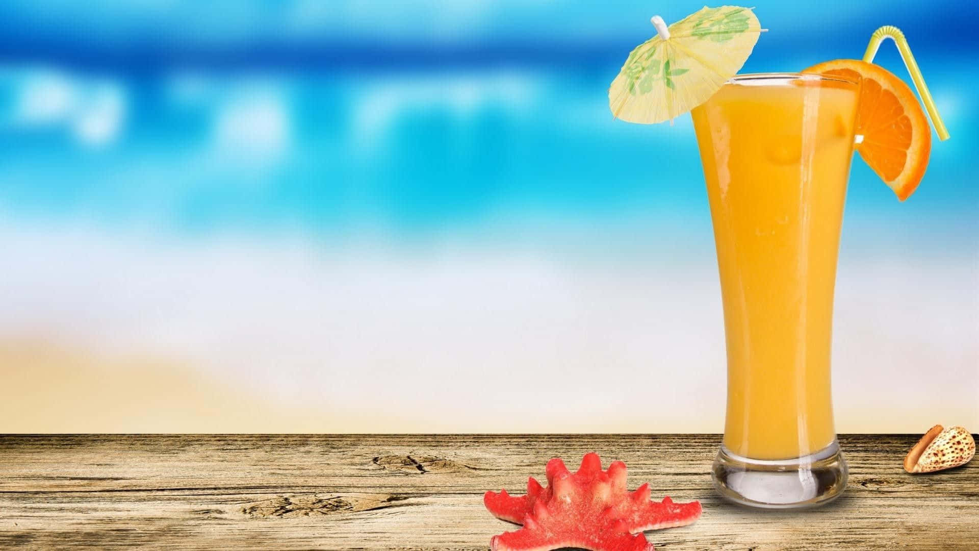 Cool Summer Orange Tropical Drink Background