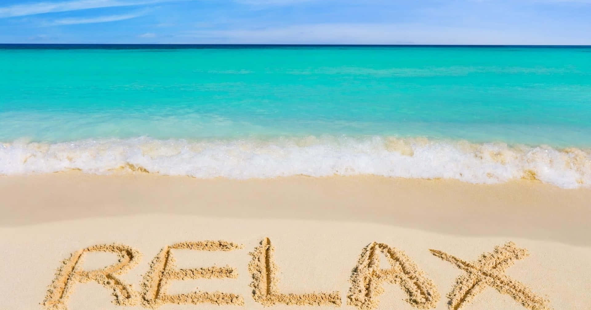 Cool Summer Relax Word On The Sand Background