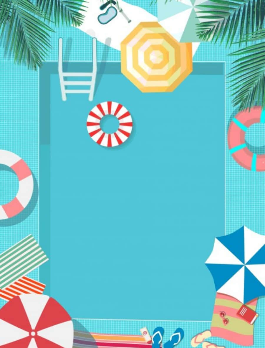 Cool Summer Swimming Pool Graphic Design Background