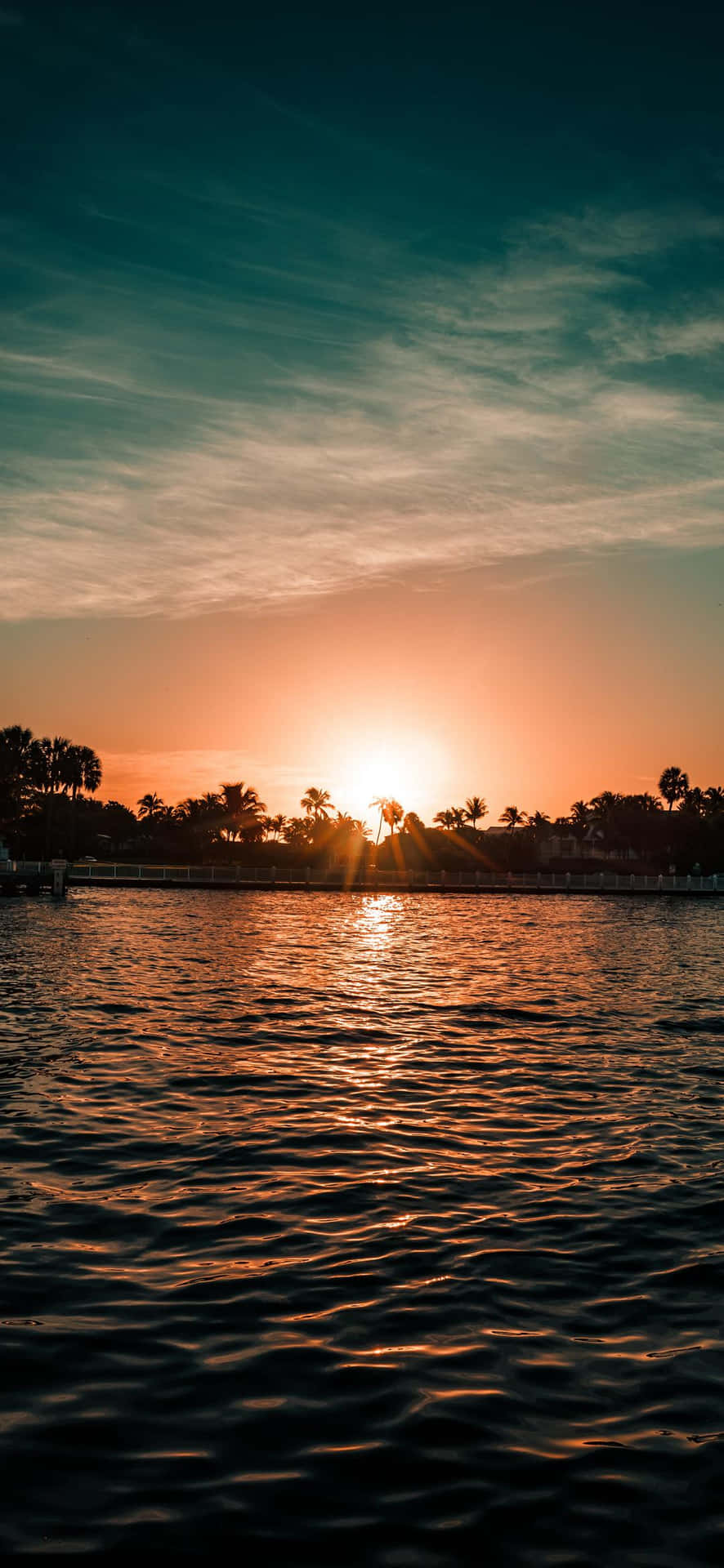 Cool Sun Rise On Beach Background