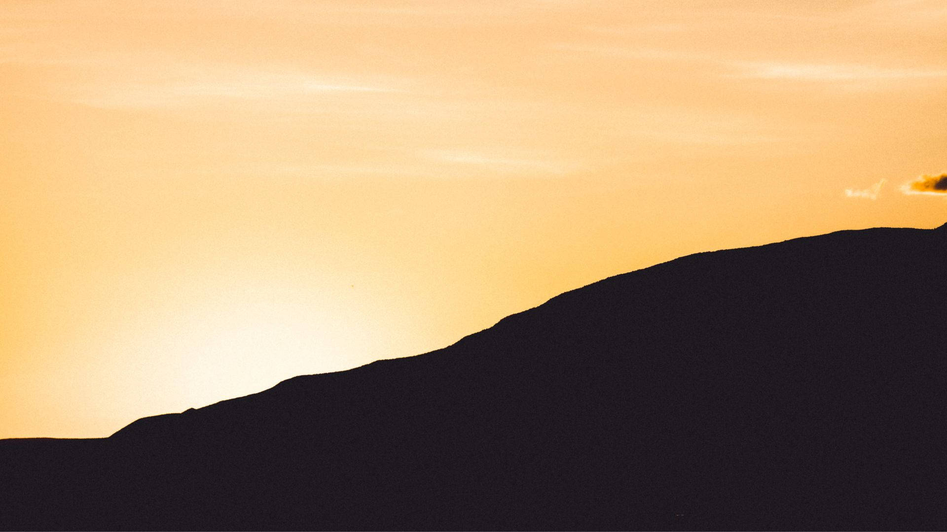 Cool Sunset Mountain Slope Silhouette