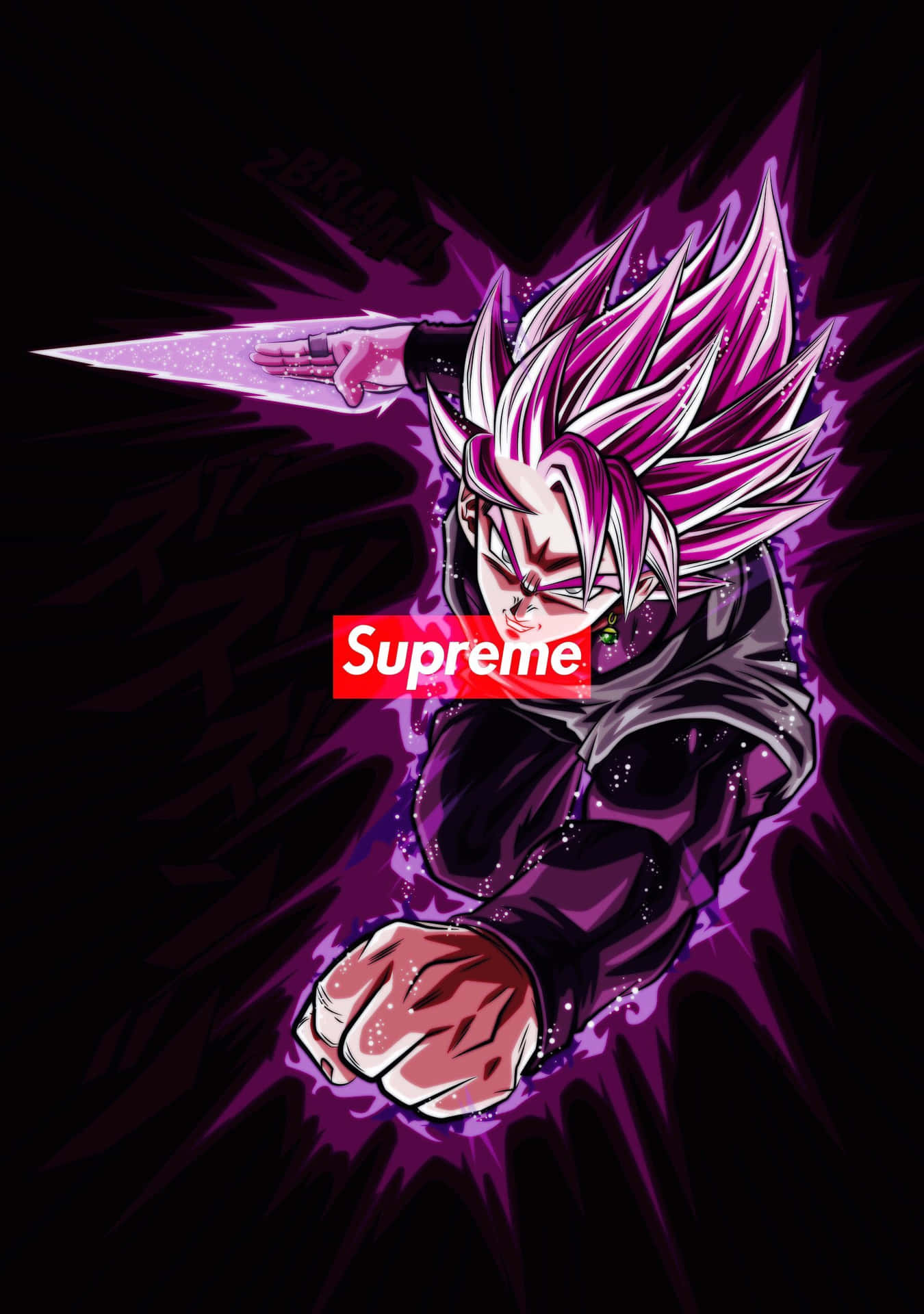 Cool Supreme Anime Goku Purple Aesthetic