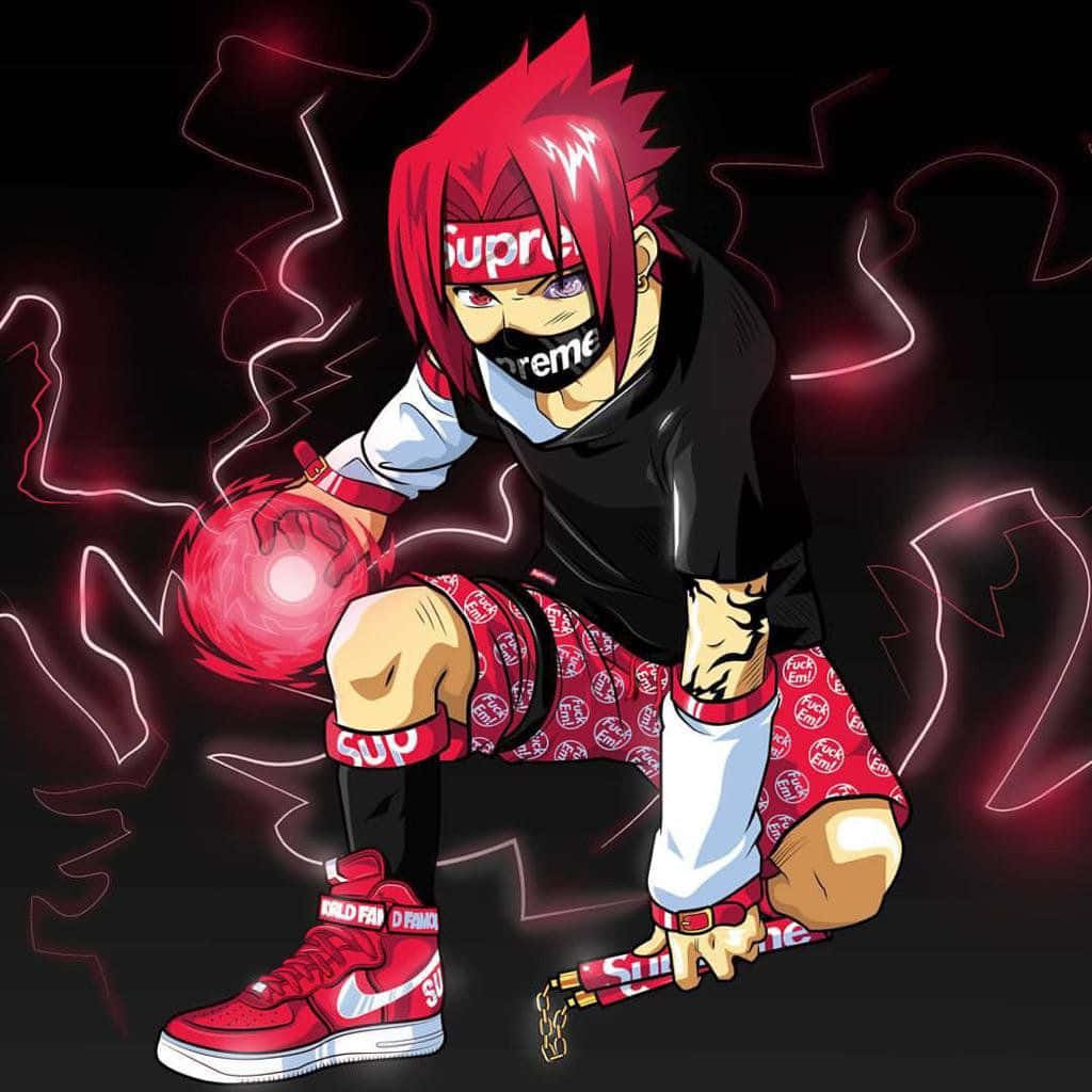 Cool Supreme Anime Naruto Sasuke Black And Red