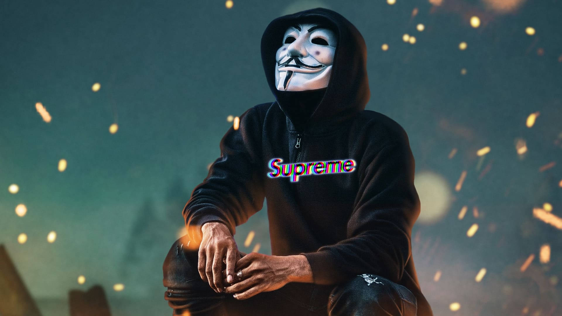 Cool Supreme Anonymous Embers Background
