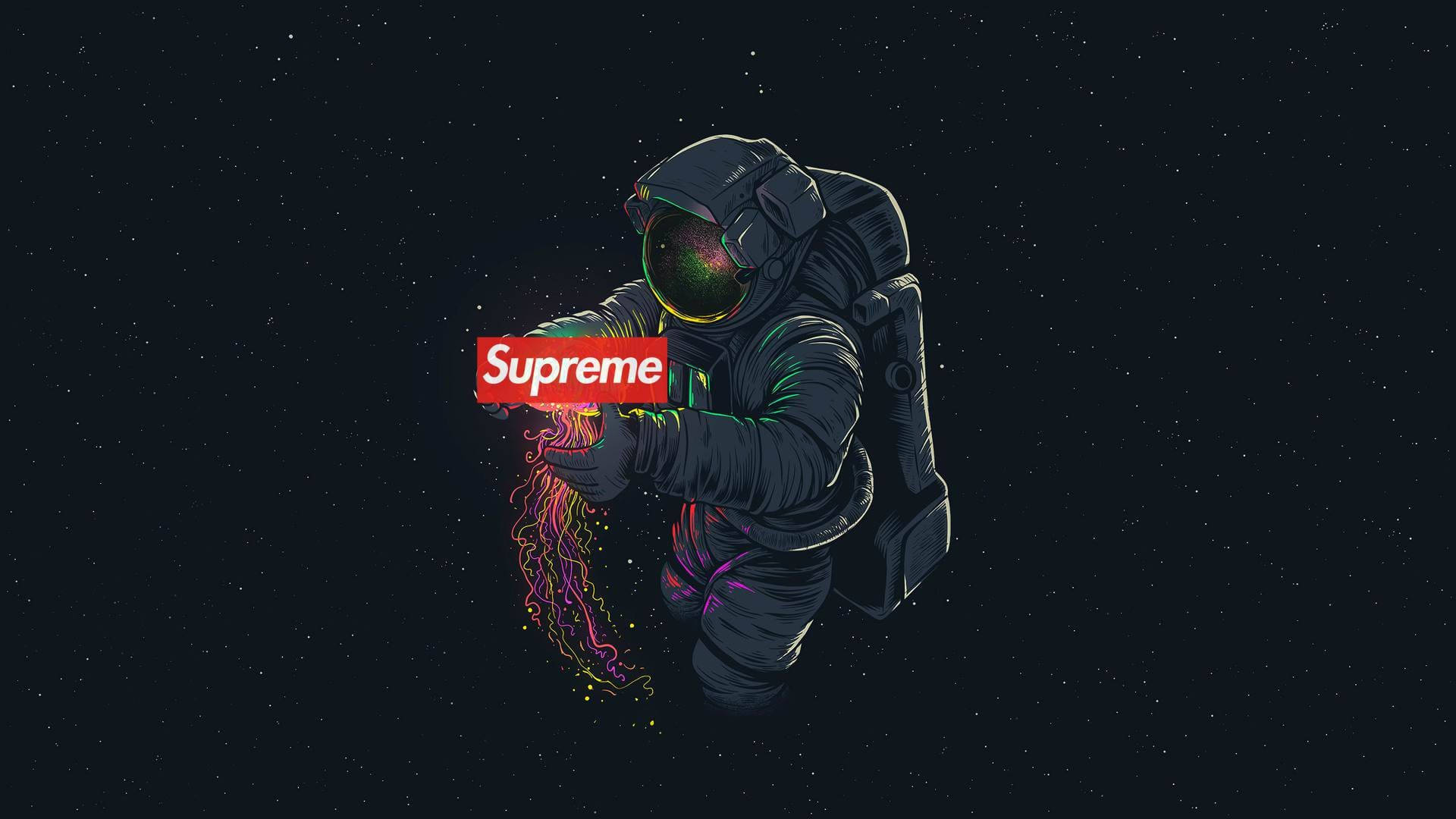 Cool Supreme Astronaut Jellyfish Background