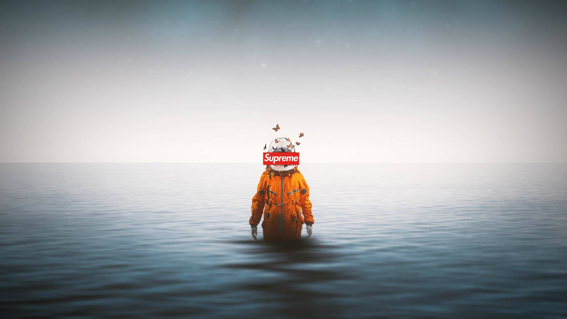 Cool Supreme Astronaut Ocean Background