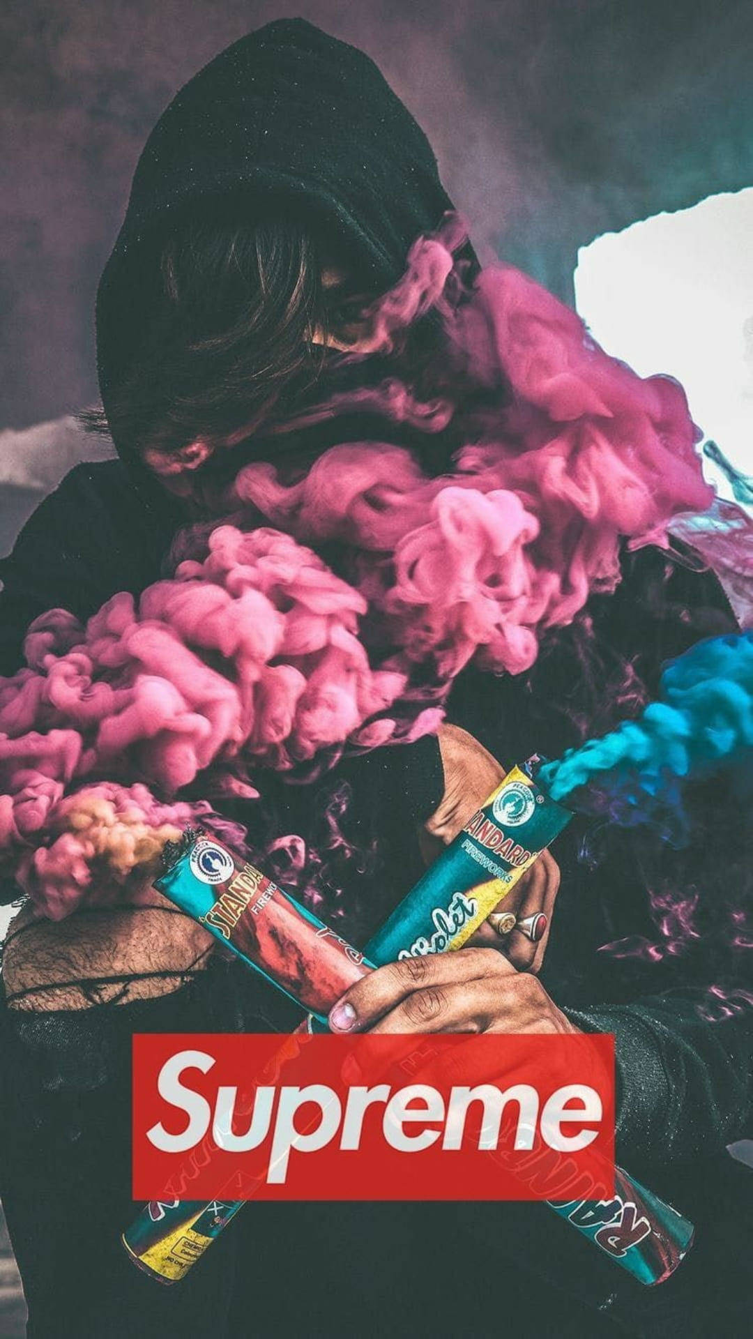 Cool Supreme Colored Smoke Screen Background