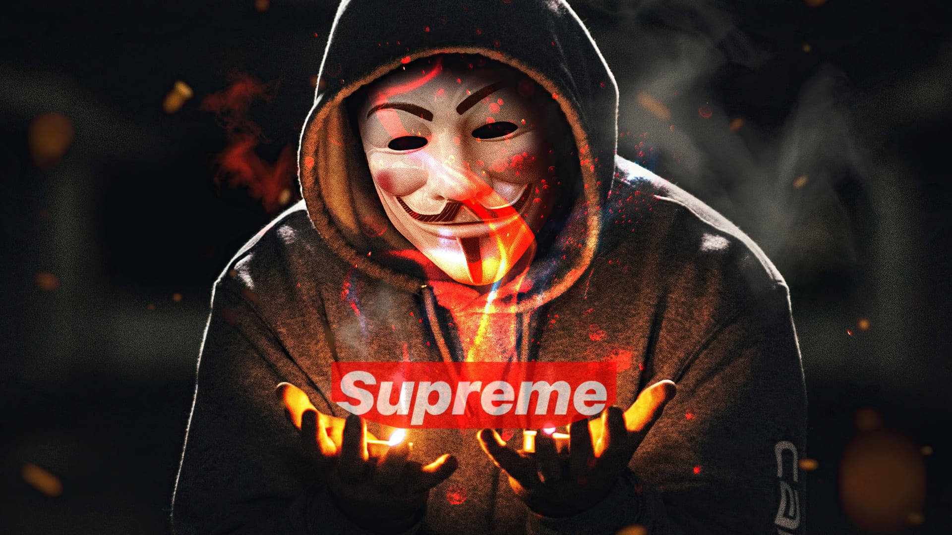 Cool Supreme Glowing Hands Background