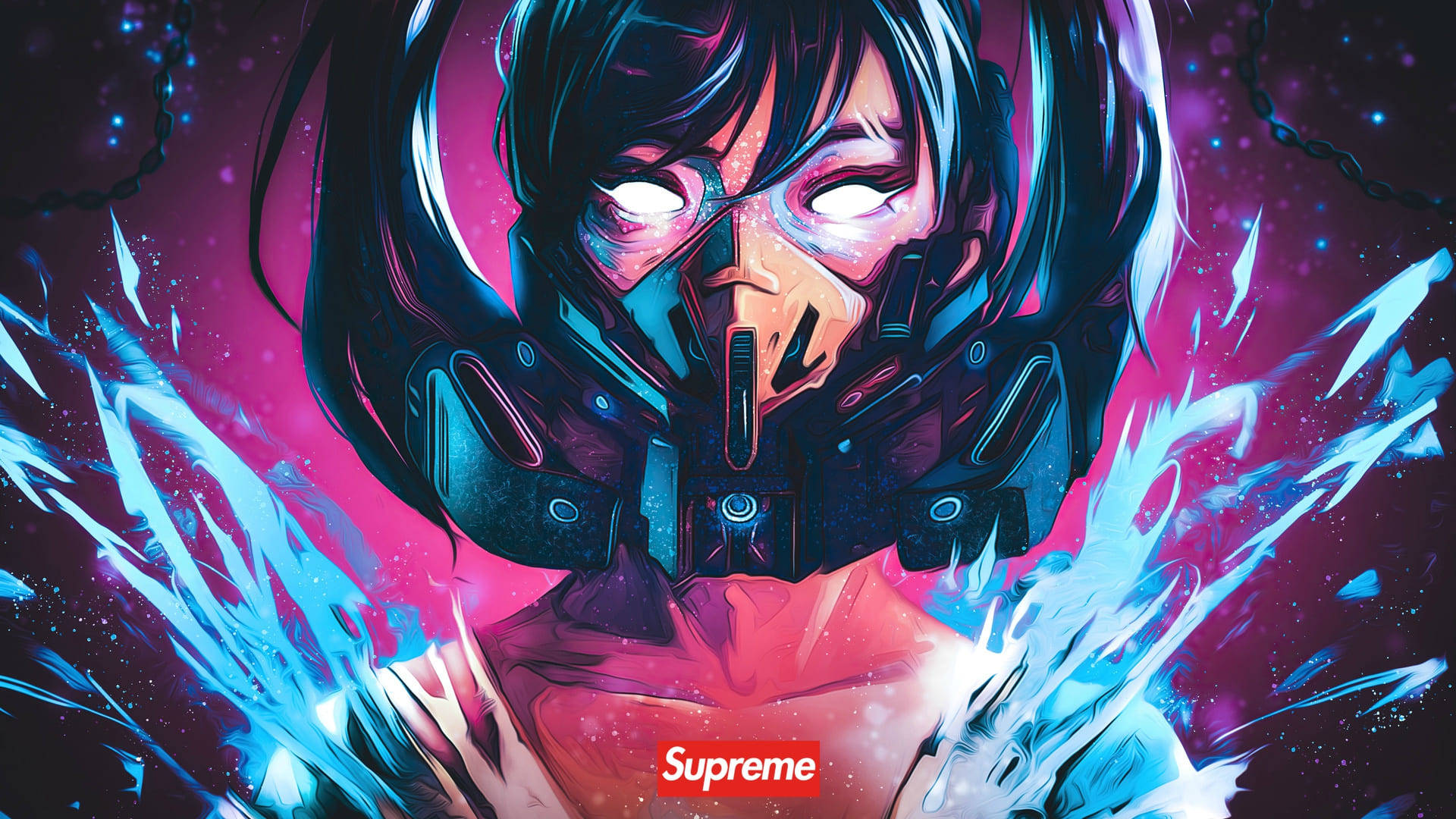 Cool Supreme Masked Woman Background