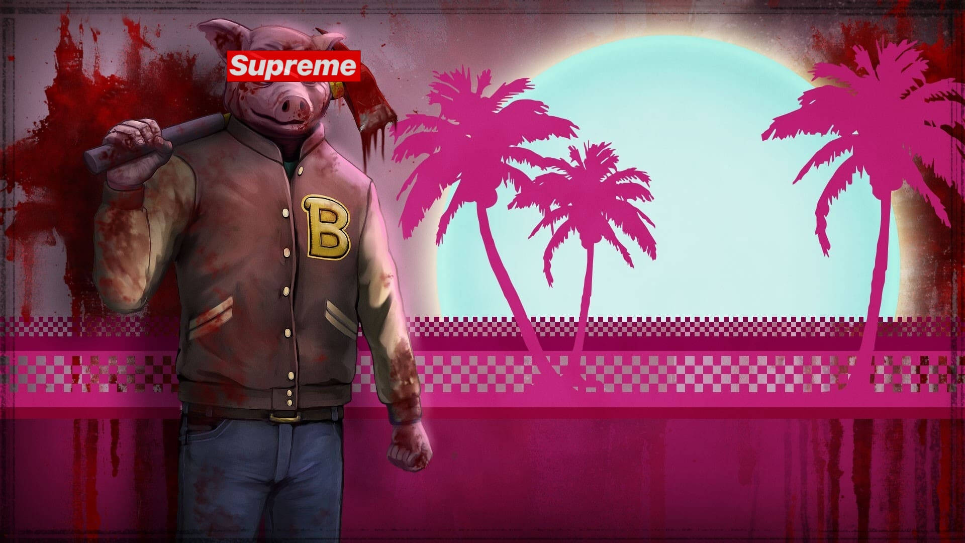 Cool Supreme Pig Axe Killer Background