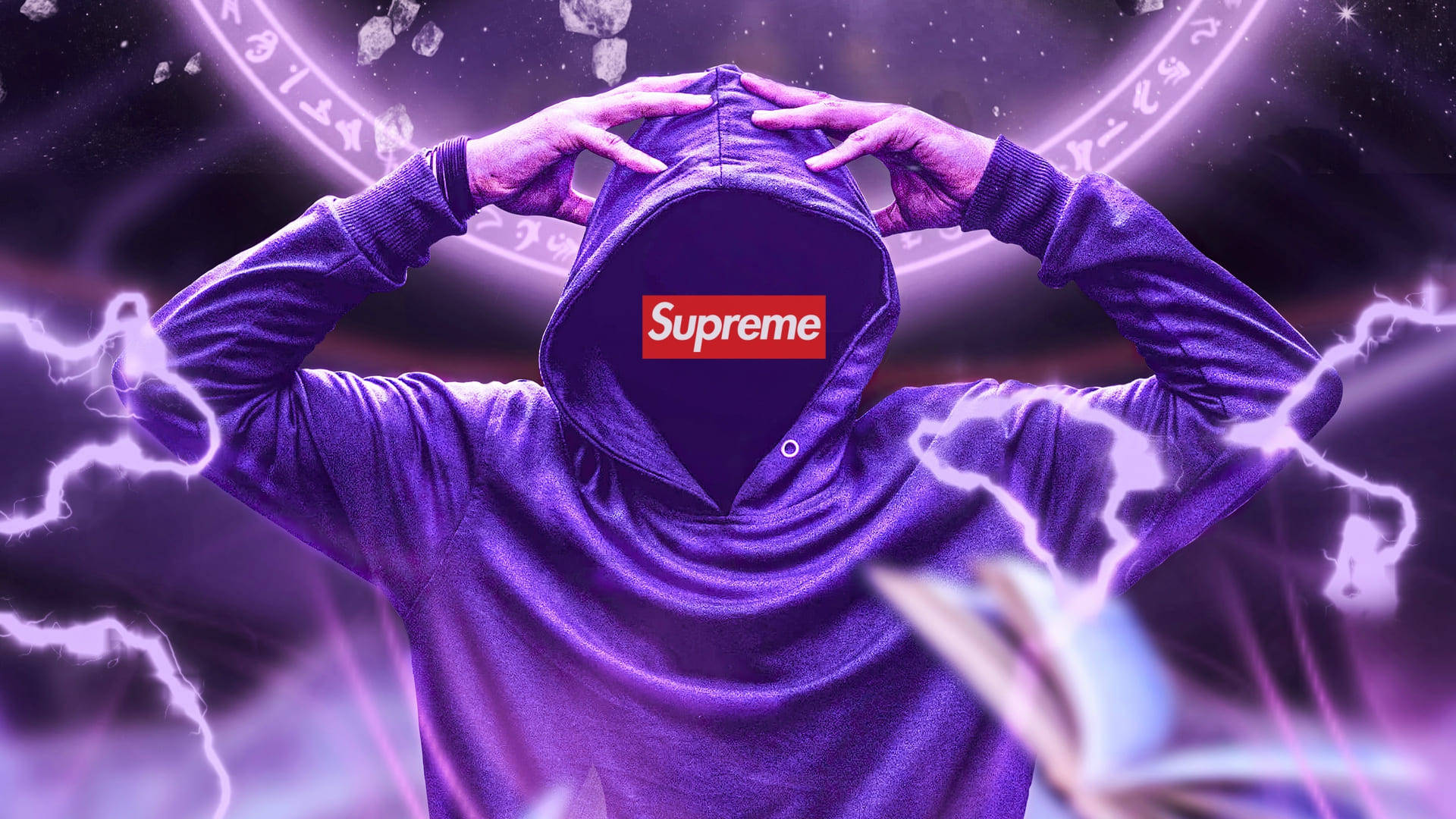 Cool Supreme Purple Hoodie Background