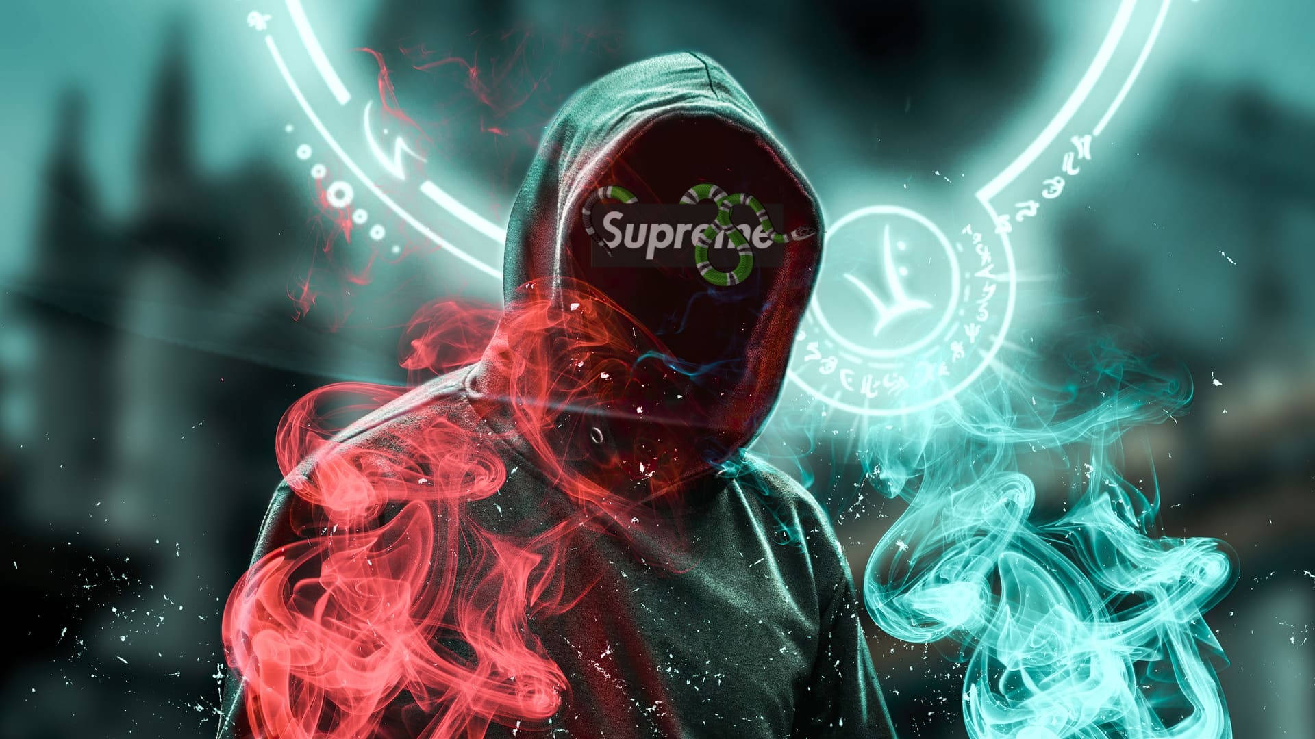 Cool Supreme Red Green Background