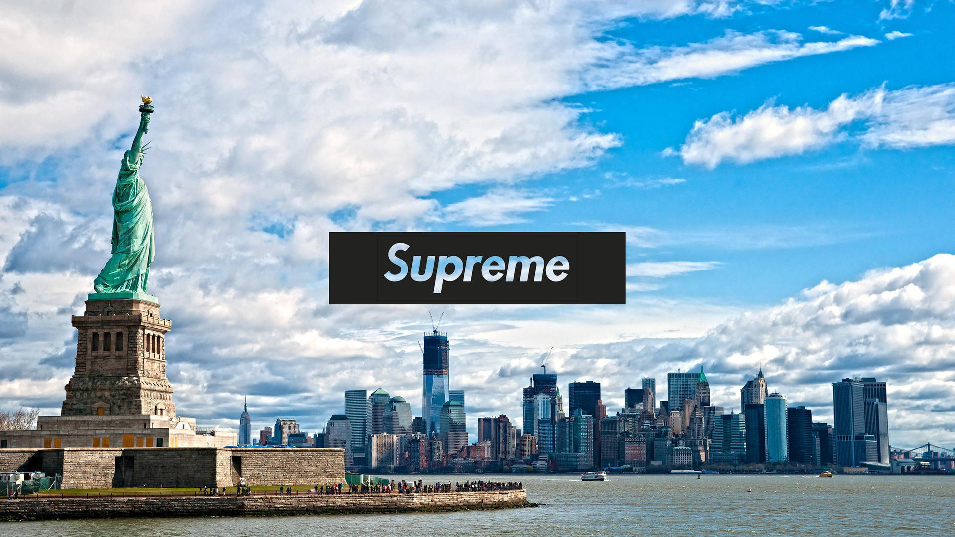 Cool Supreme Statue Of Liberty Background