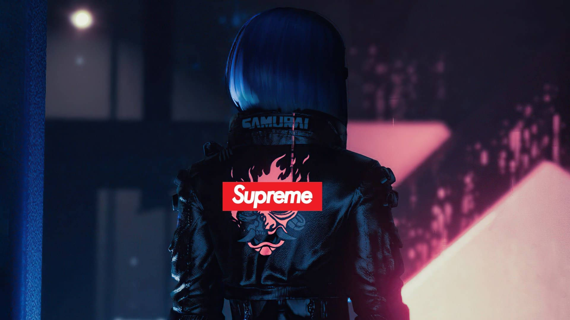 Cool Supreme Woman Leather Jacket Background