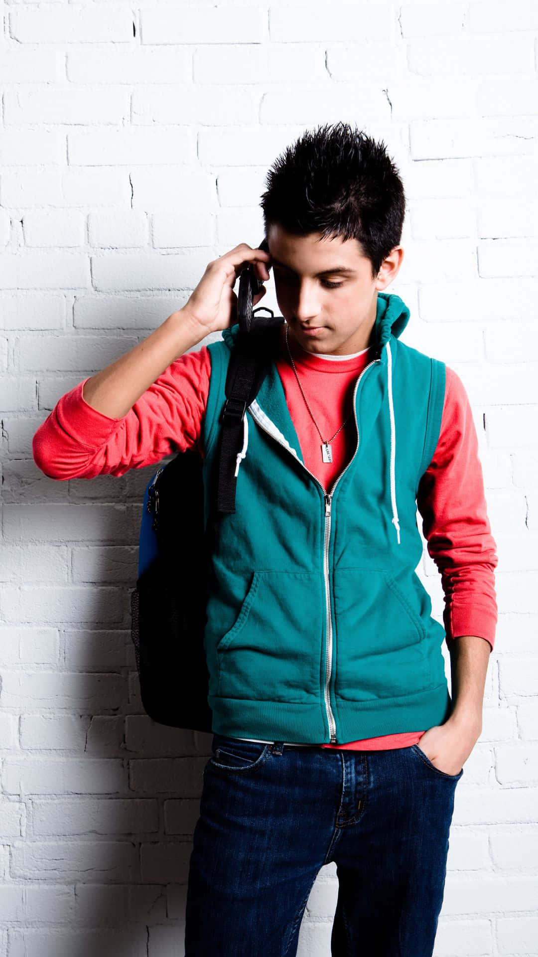 Cool Teen Stylish Boy Portrait Background