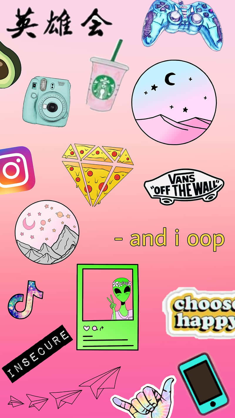 Cool Teenager Culture Collage Background