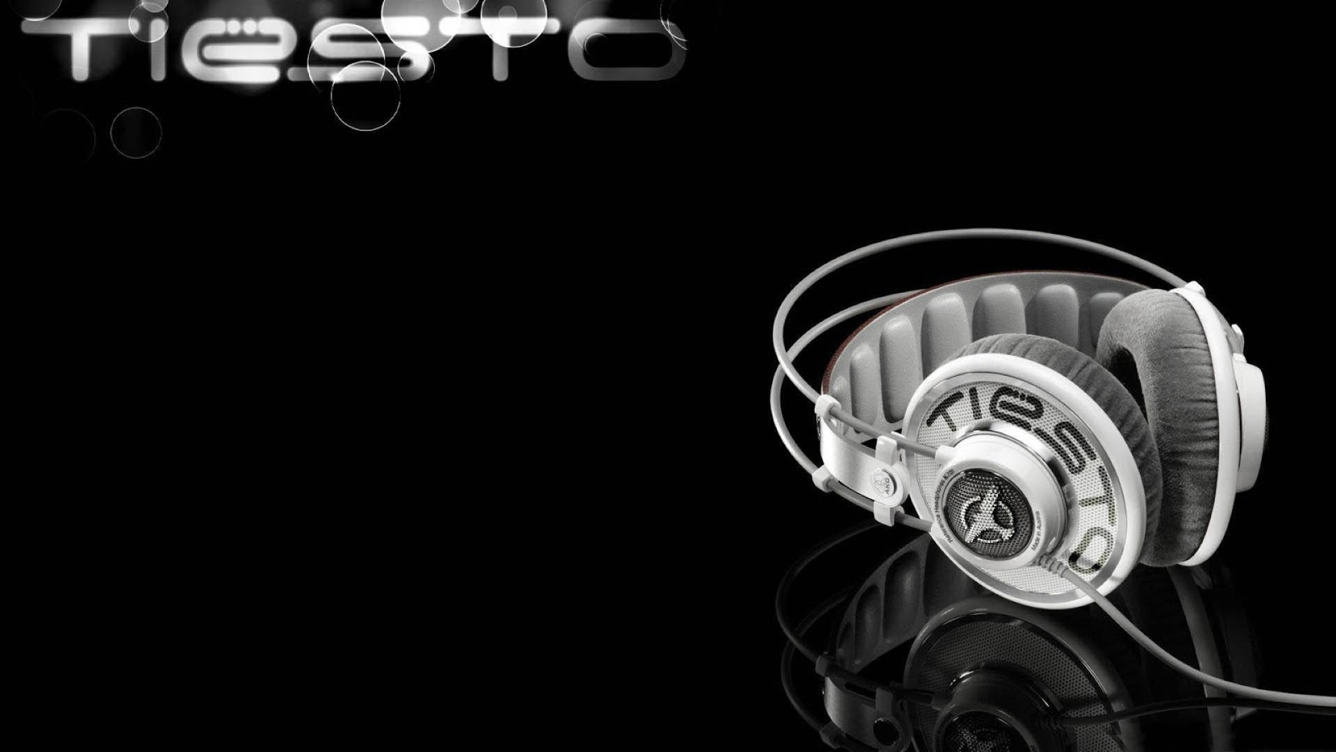 Cool Tiësto Graphic With Headphones Background